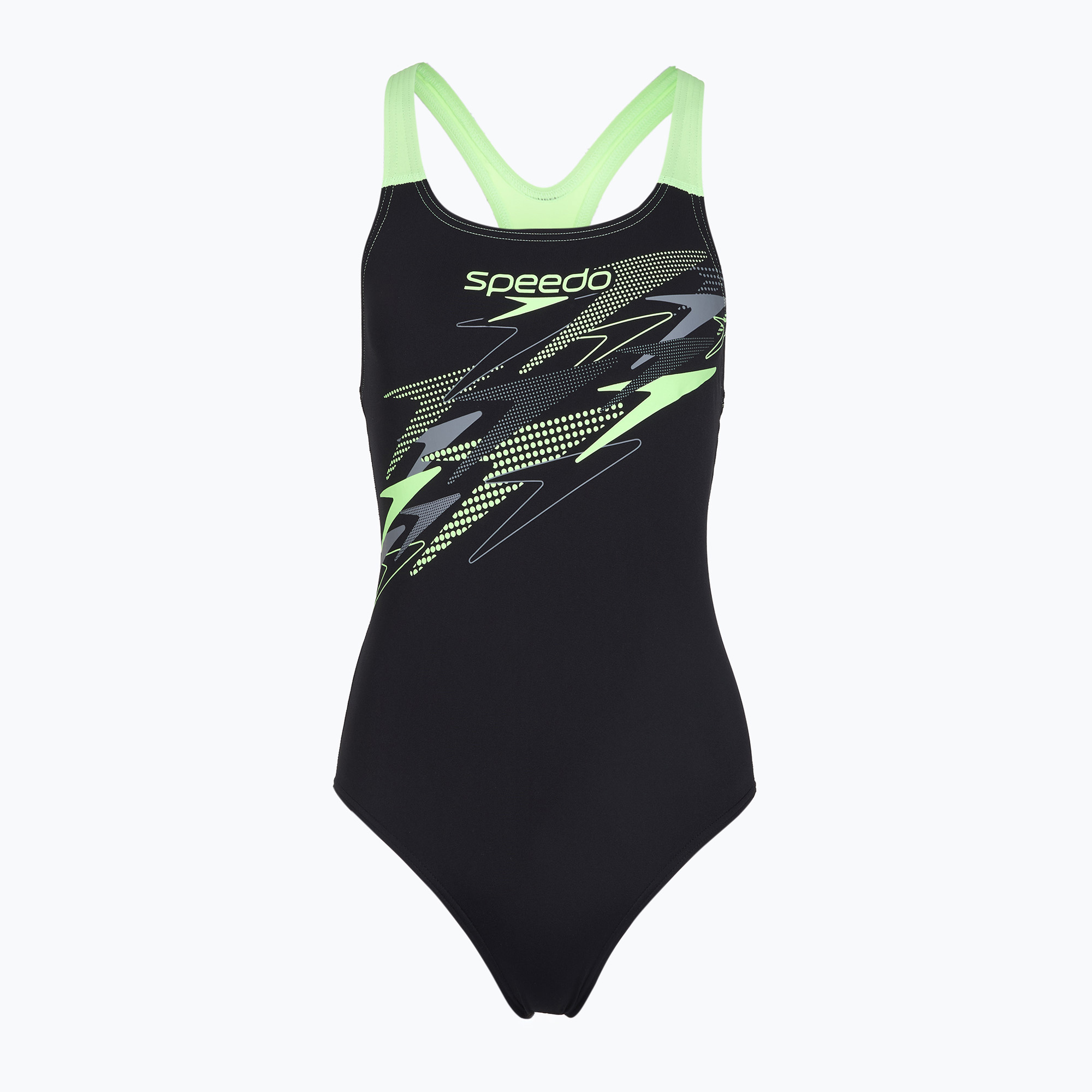 Дамски цял костюм за плуване Speedo Medley Logo Medalist anthracite/clover