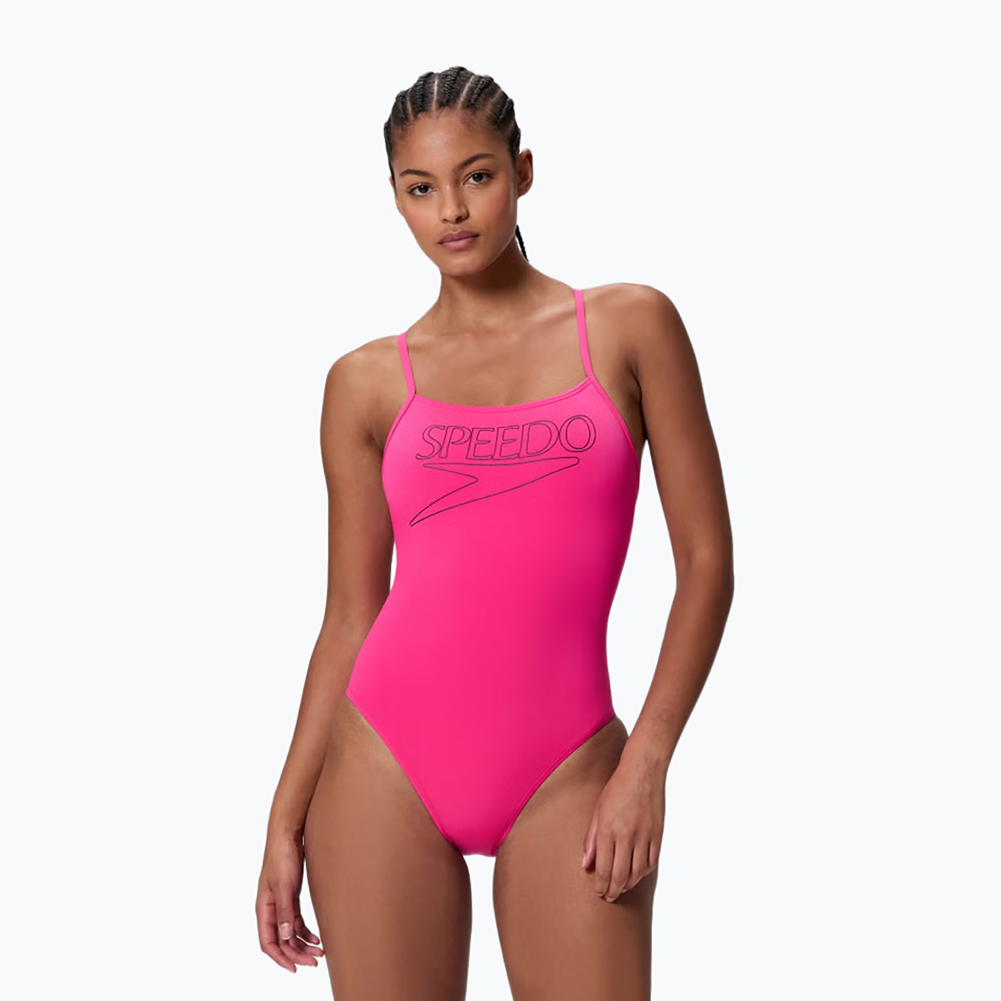 Дамски цял бански костюм Speedo Endurance  Logo Thin Strap margarita pink