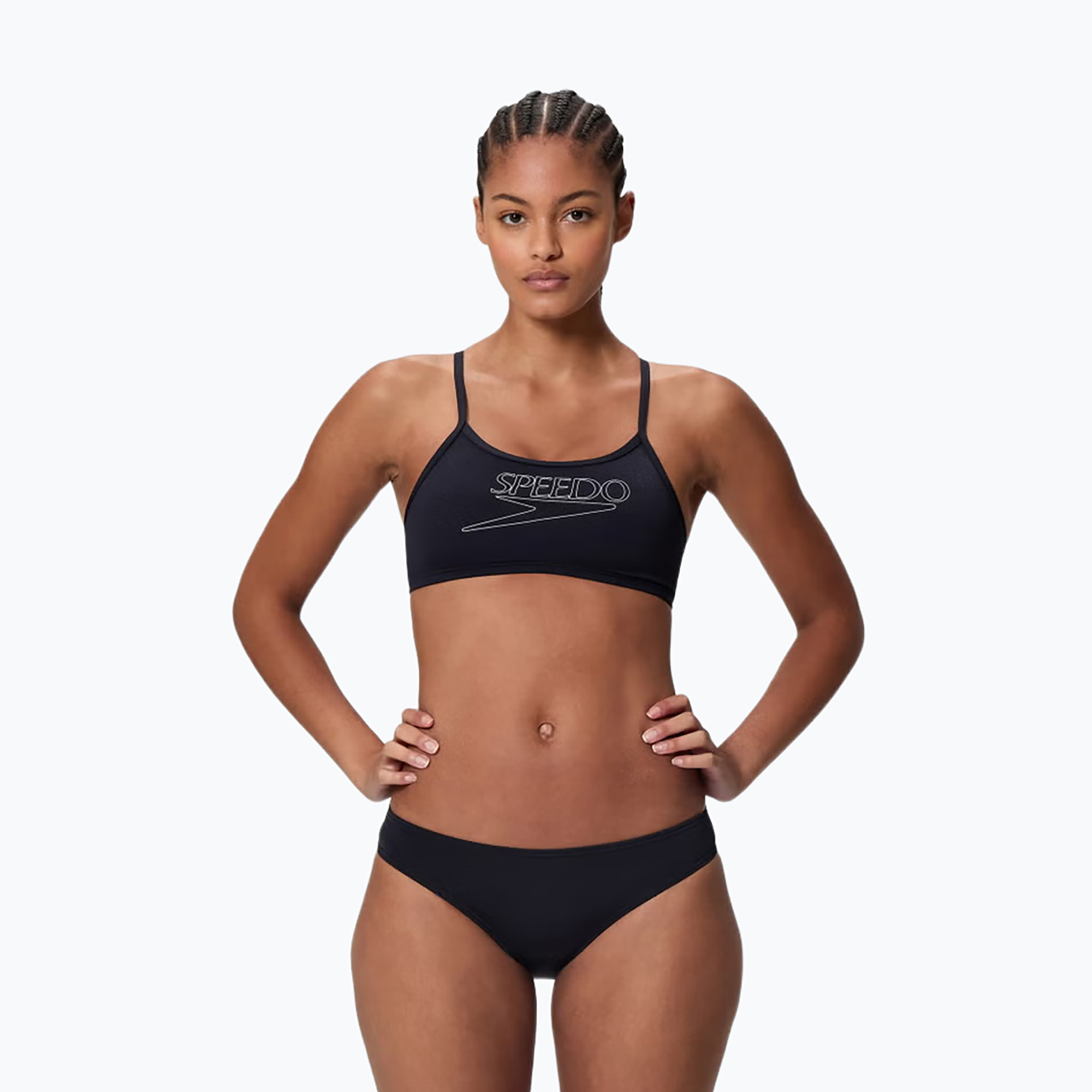 Дамски бански костюм от две части Speedo Endurance  Logo Thin Strap anthracite