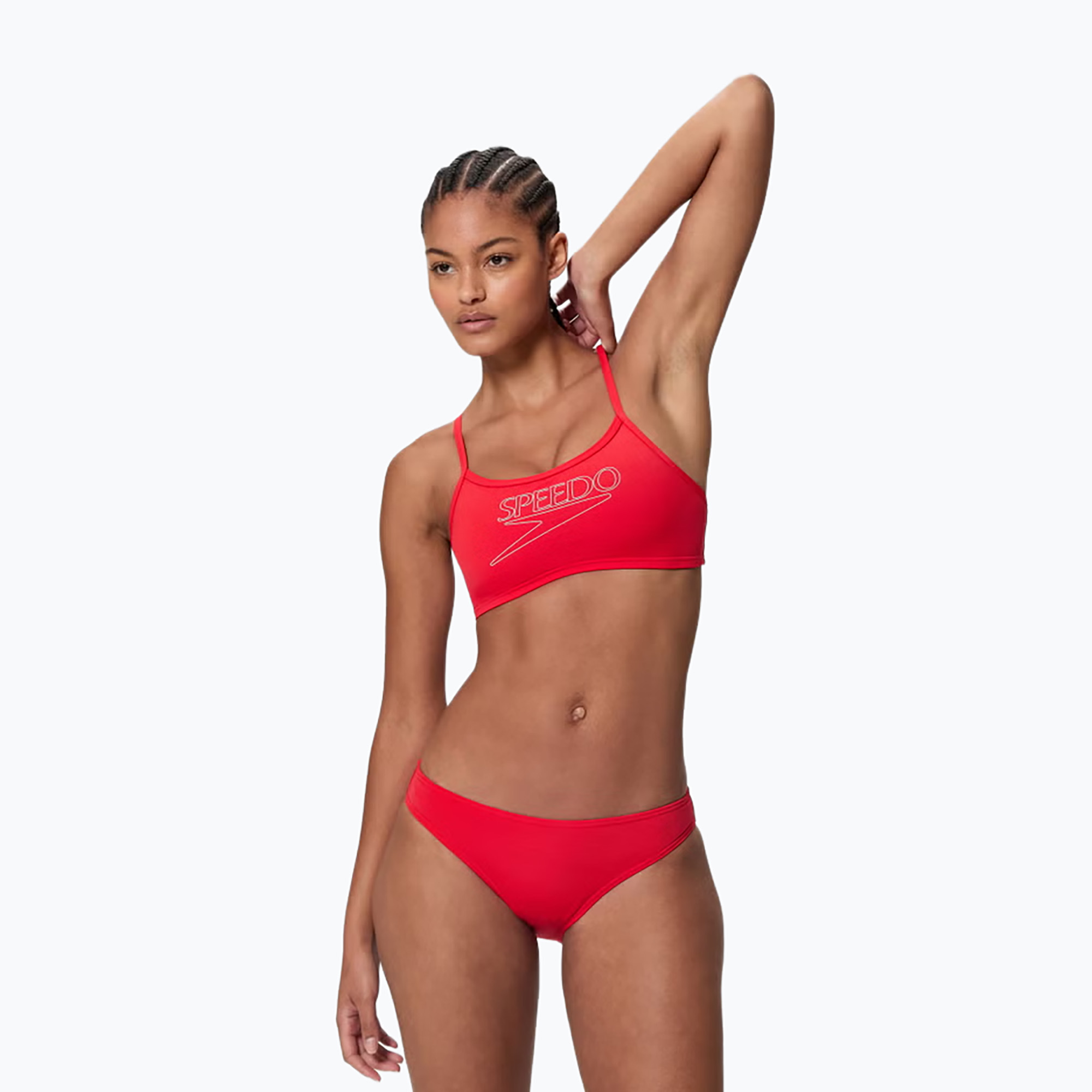 Дамски бански костюм от две части Speedo Endurance  Logo Thin Strap high risk red