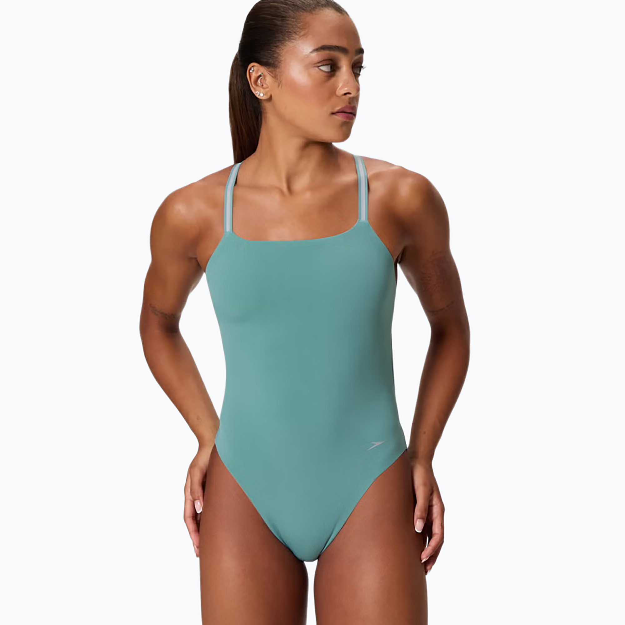 Дамски цял бански костюм Speedo Active Back storm green