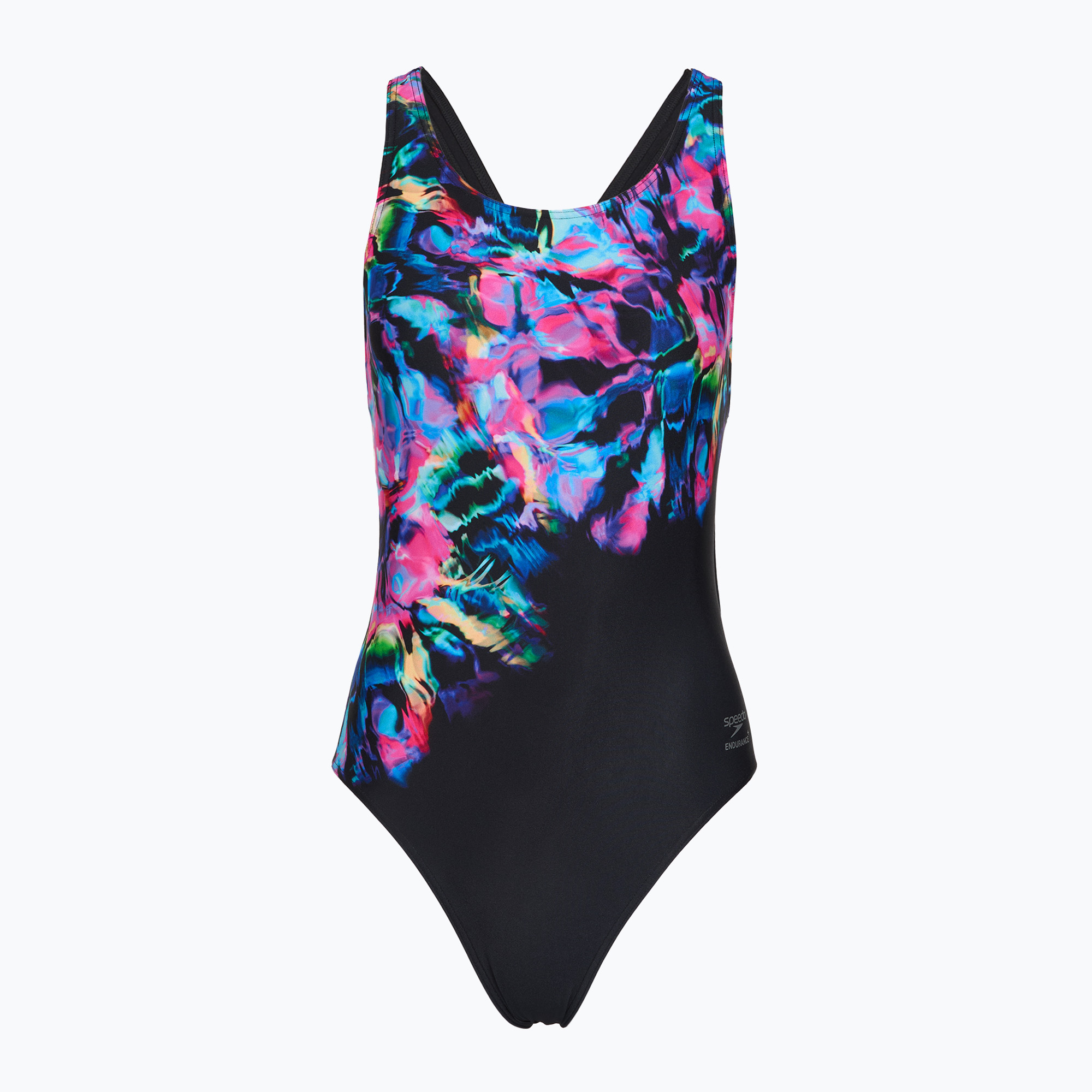 Costum de baie întreg pentru femei Speedo FL Placement Printed Powerback glitchy garden/black
