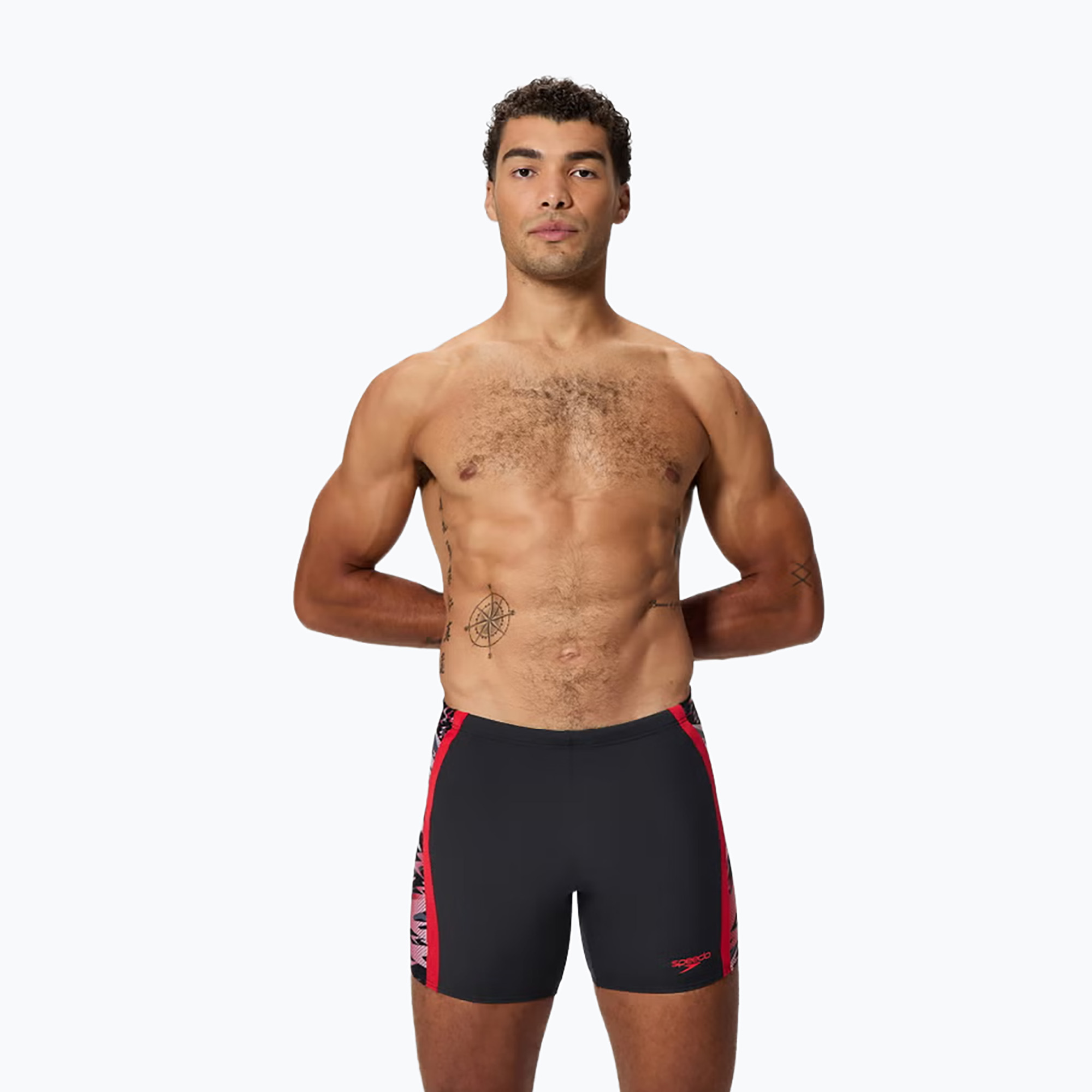 Мъжки шорти за плуване тип клин Speedo Hyper Boom Splice Mid anthracite/high risk red