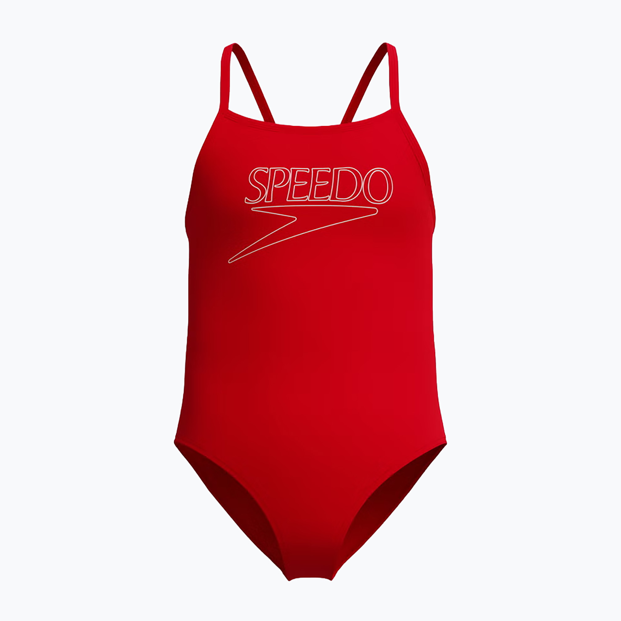 Детски цял бански Speedo Endurance  Logo Thinstrap high risk red
