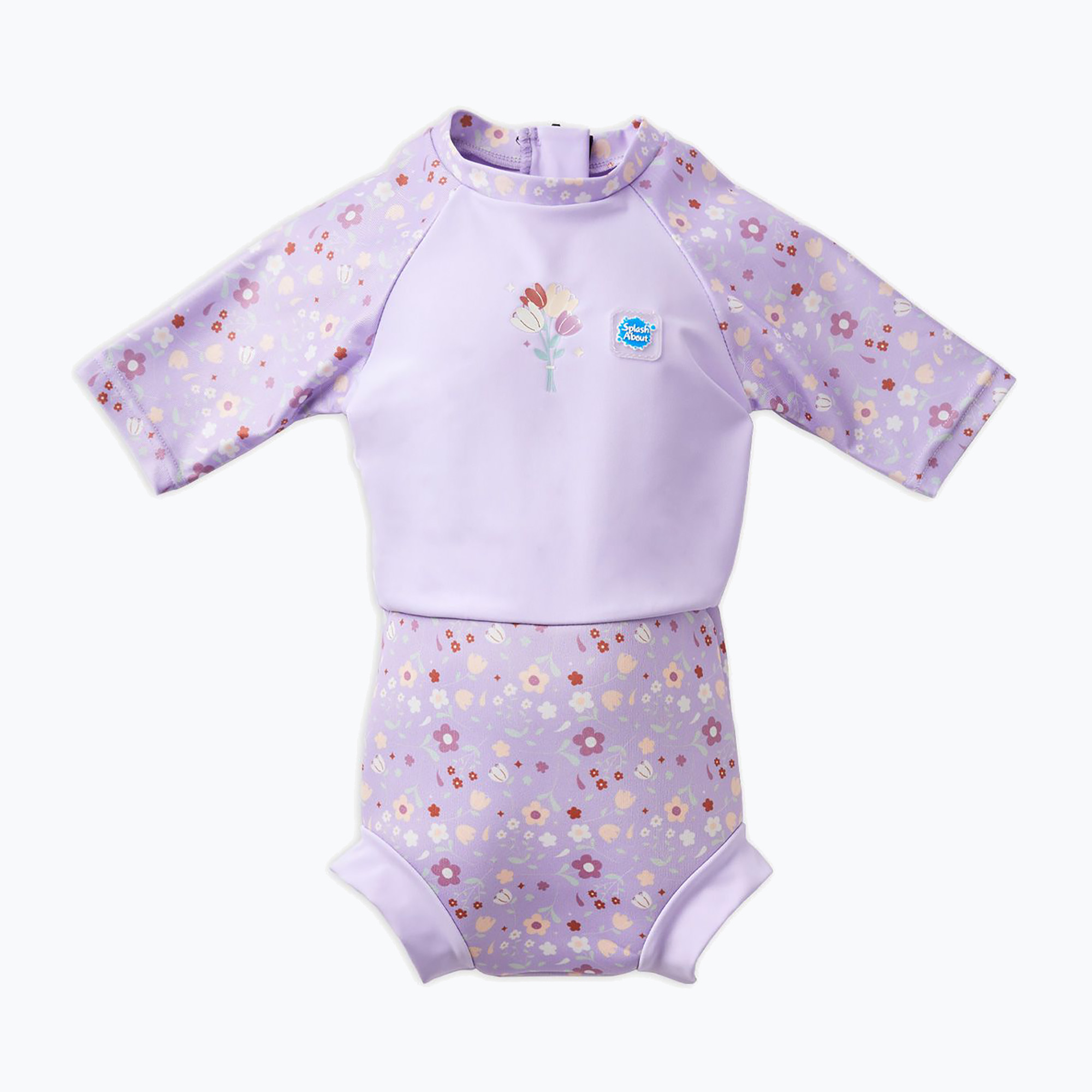 Kombinezon UPF 50+ dziecięcy z pieluszką Splash About Happy Nappy lilac sprnig 