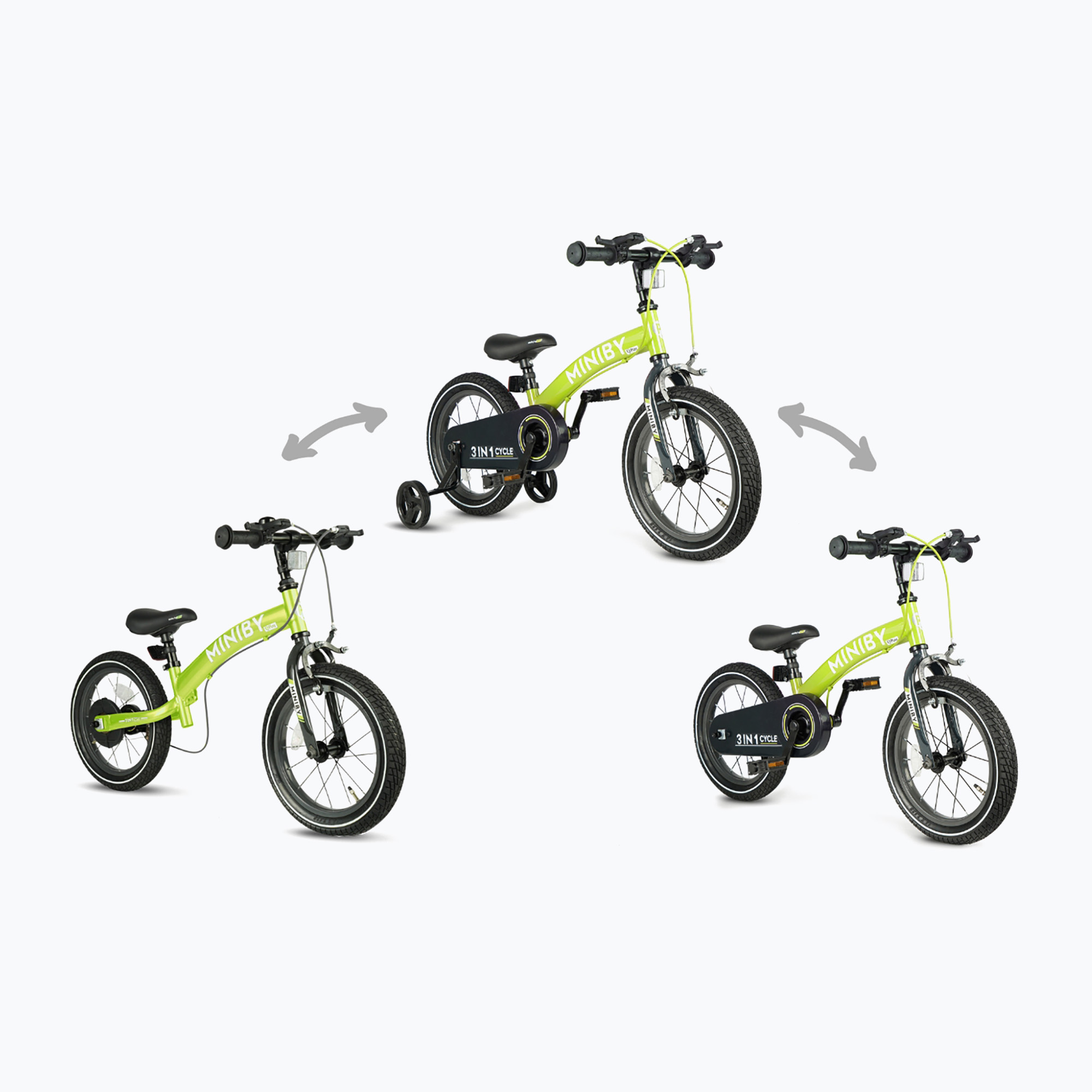 Detský bicykel Qplay Miniby 3v1 zelený