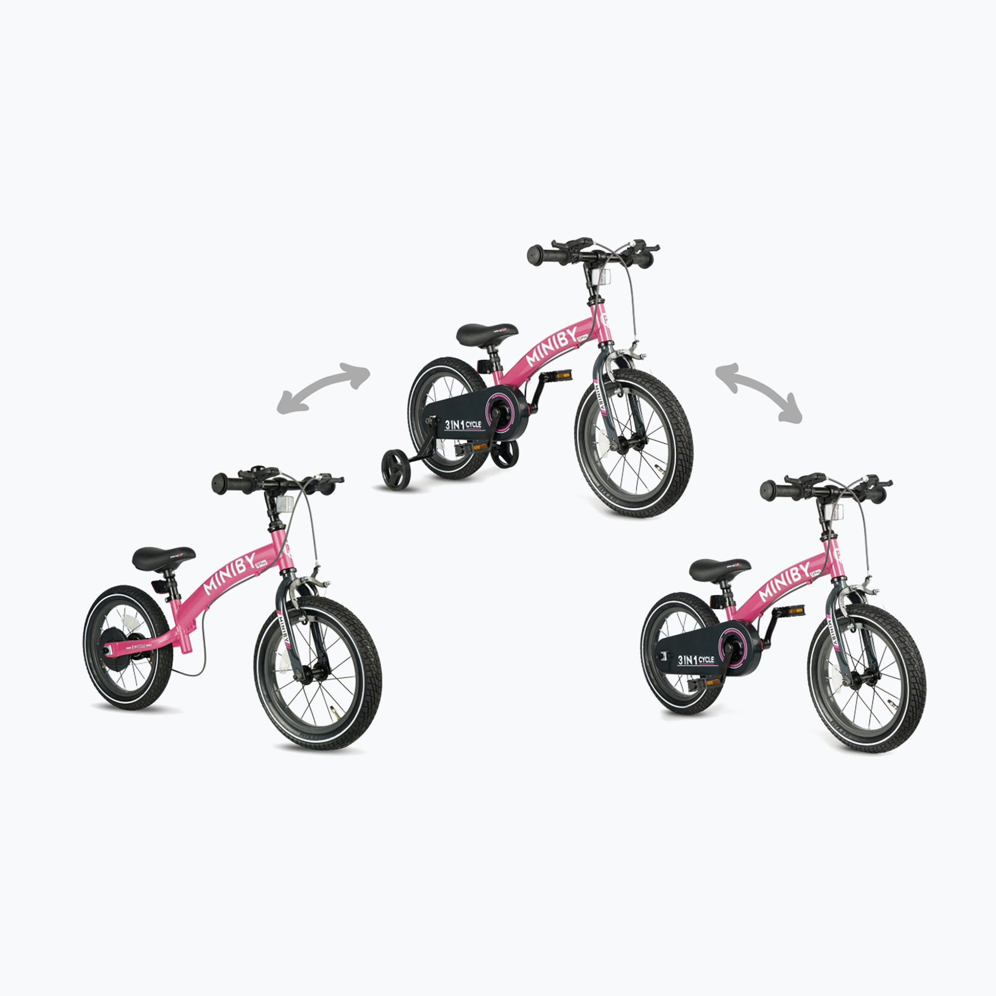 Detský bicykel Qplay Miniby 3v1 rose (Miniby 3in1 6384)
