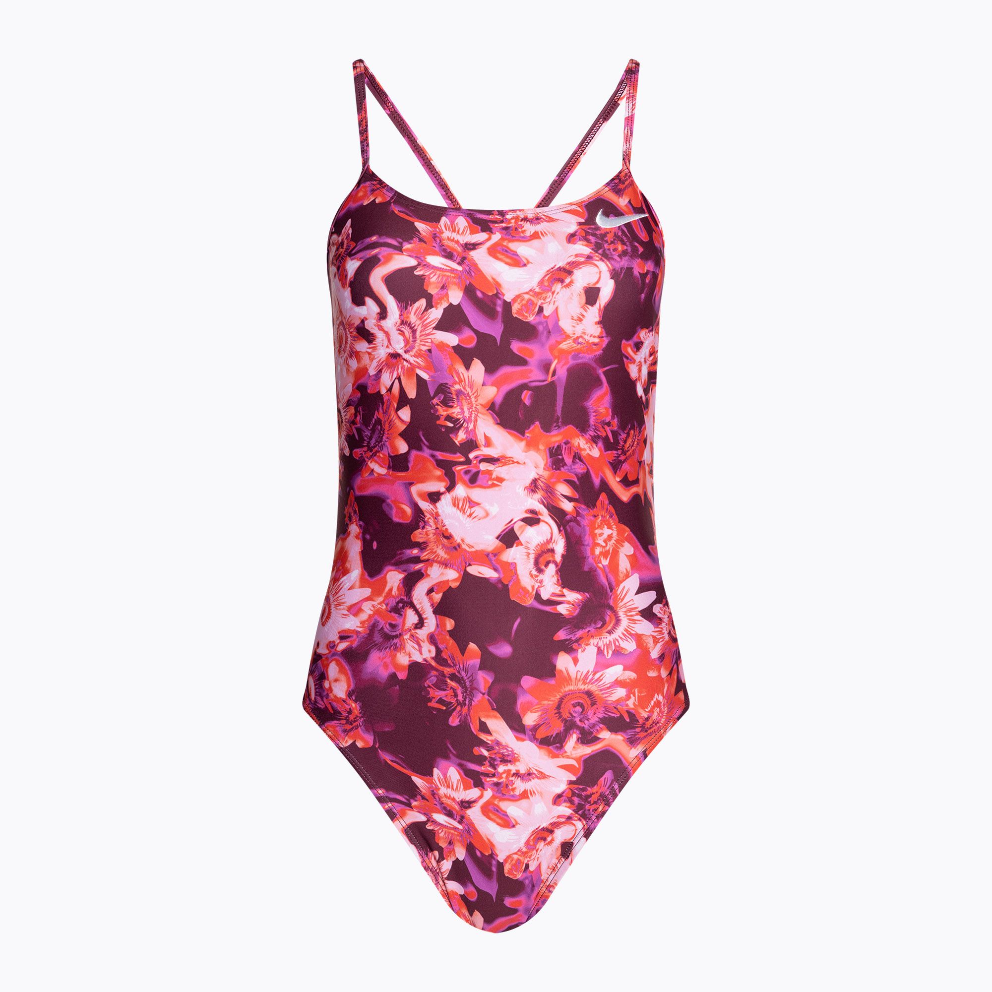 Dámske jednodielne plavky Nike Hydrastrong Cutout pink foam (Hydrastrong Multi Print Cutout NESSE006-681)