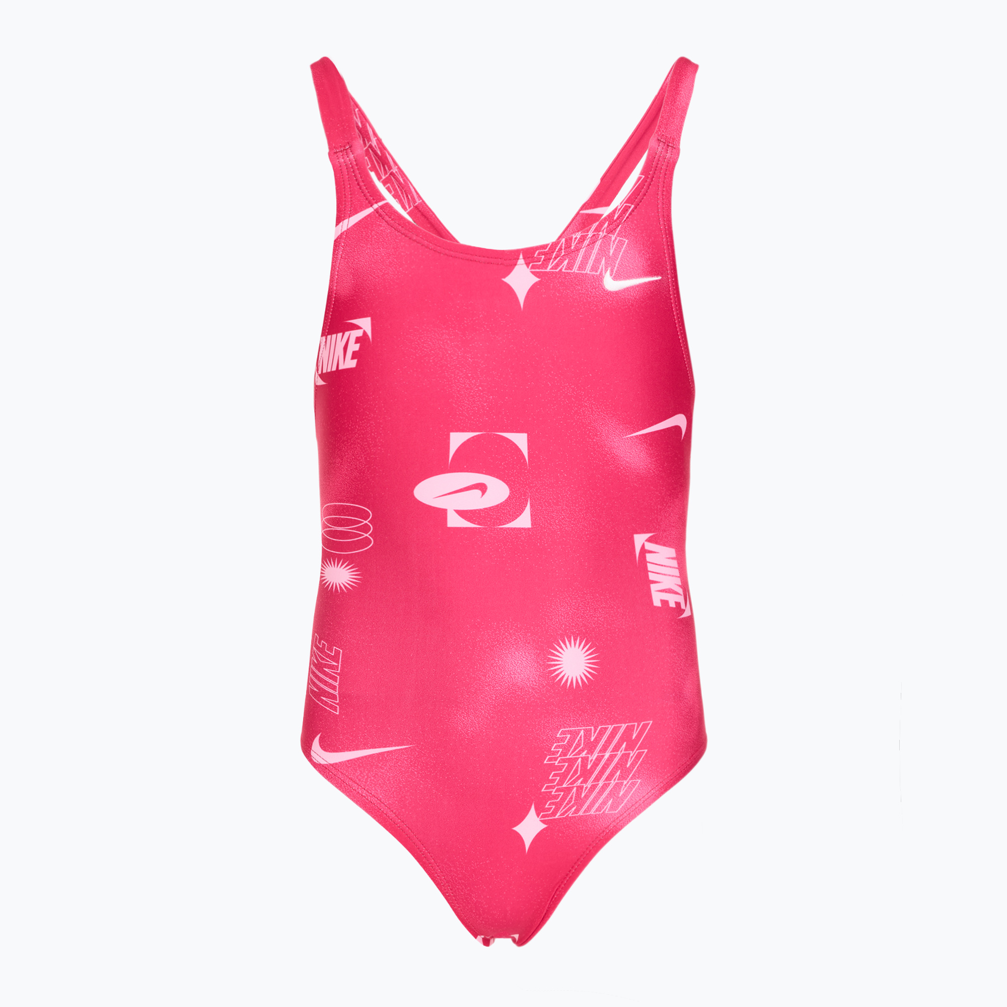 Children's one-piece swimsuit Nike Hydrastrong Fastback rush pink (120-130 (XS))