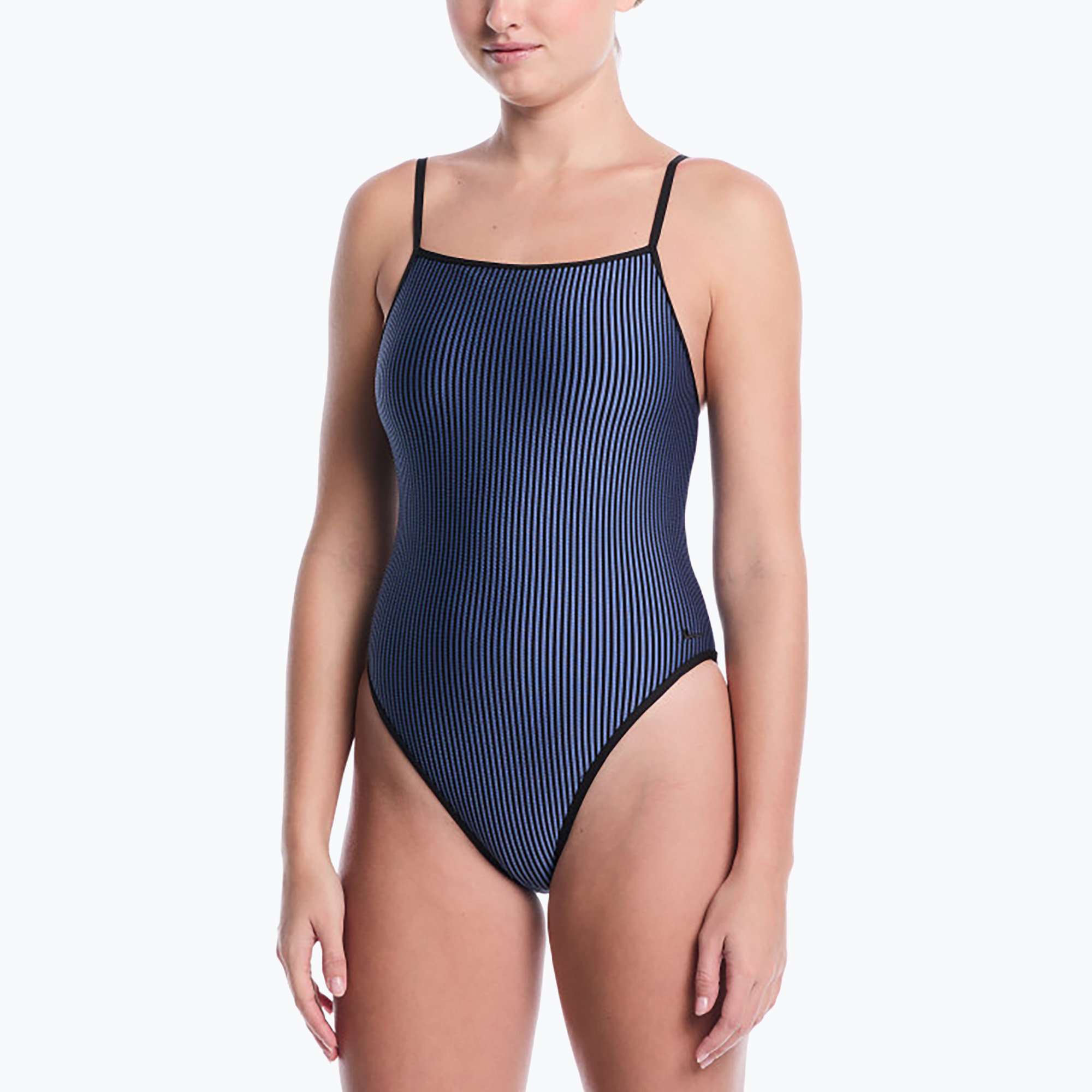 Дамски цял бански костюм Nike Ocean Bound Ripple Texture Square Neck slate
