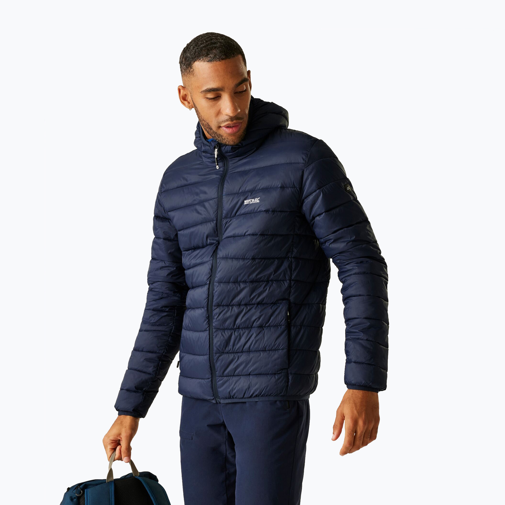 Kurtka męska REGATTA Hooded Marizion black navy/olympian blue 