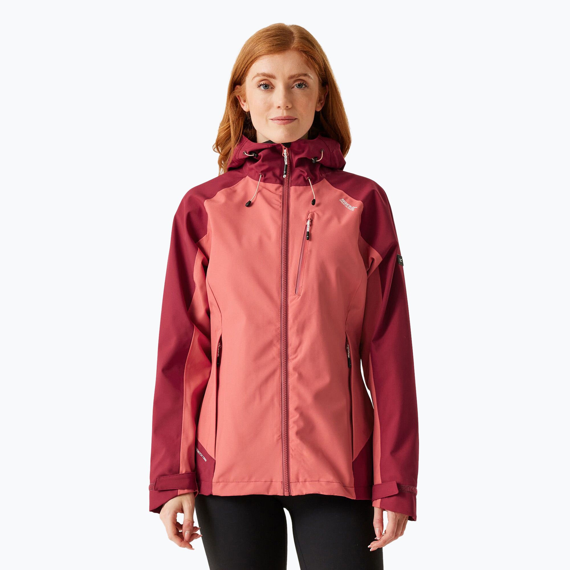 Kurtka przeciwdeszczowa damska REGATTA Birchdale mineral red/rumba red 