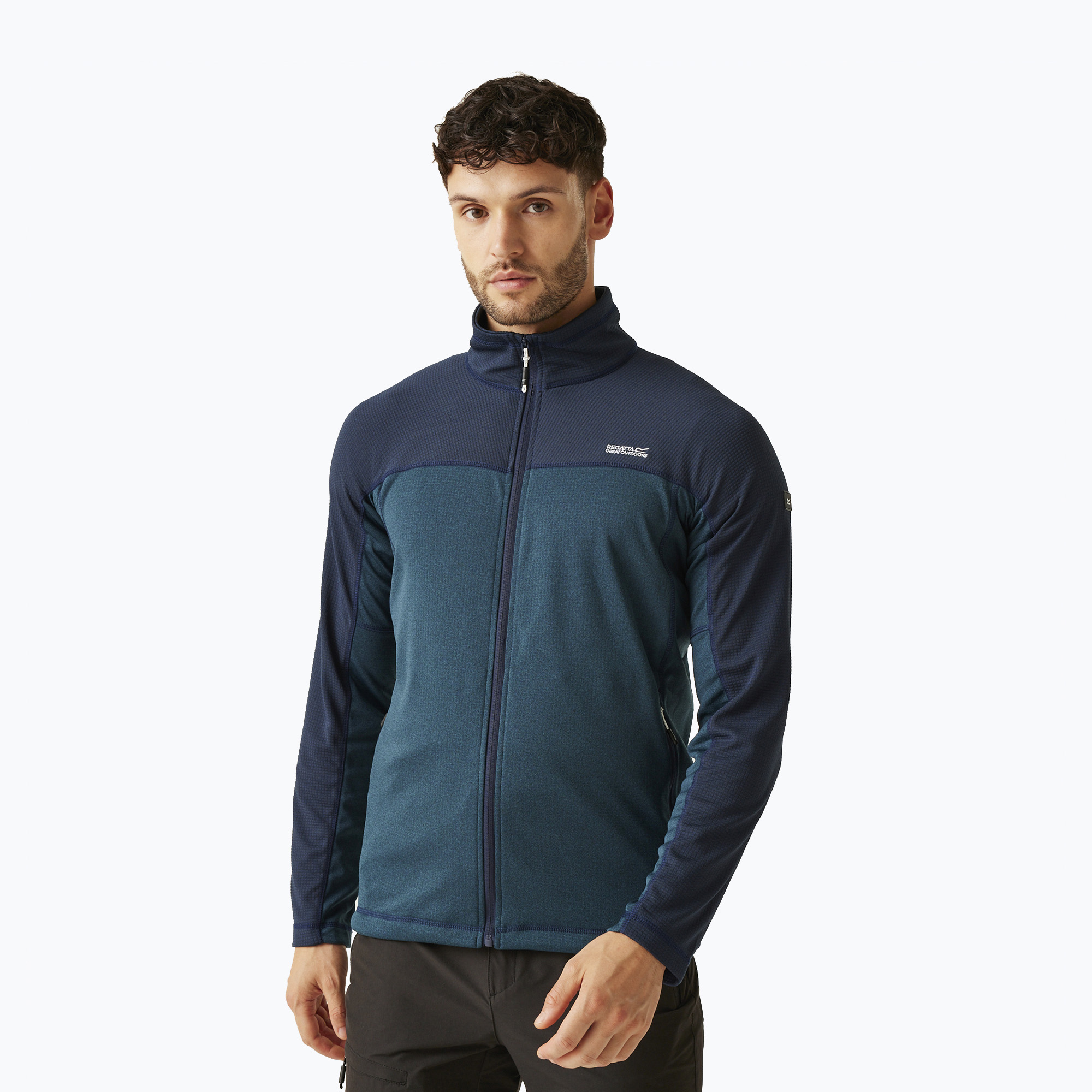 Bluza męska REGATT Highton Full Zip Midlayer moonlight denim/navy 