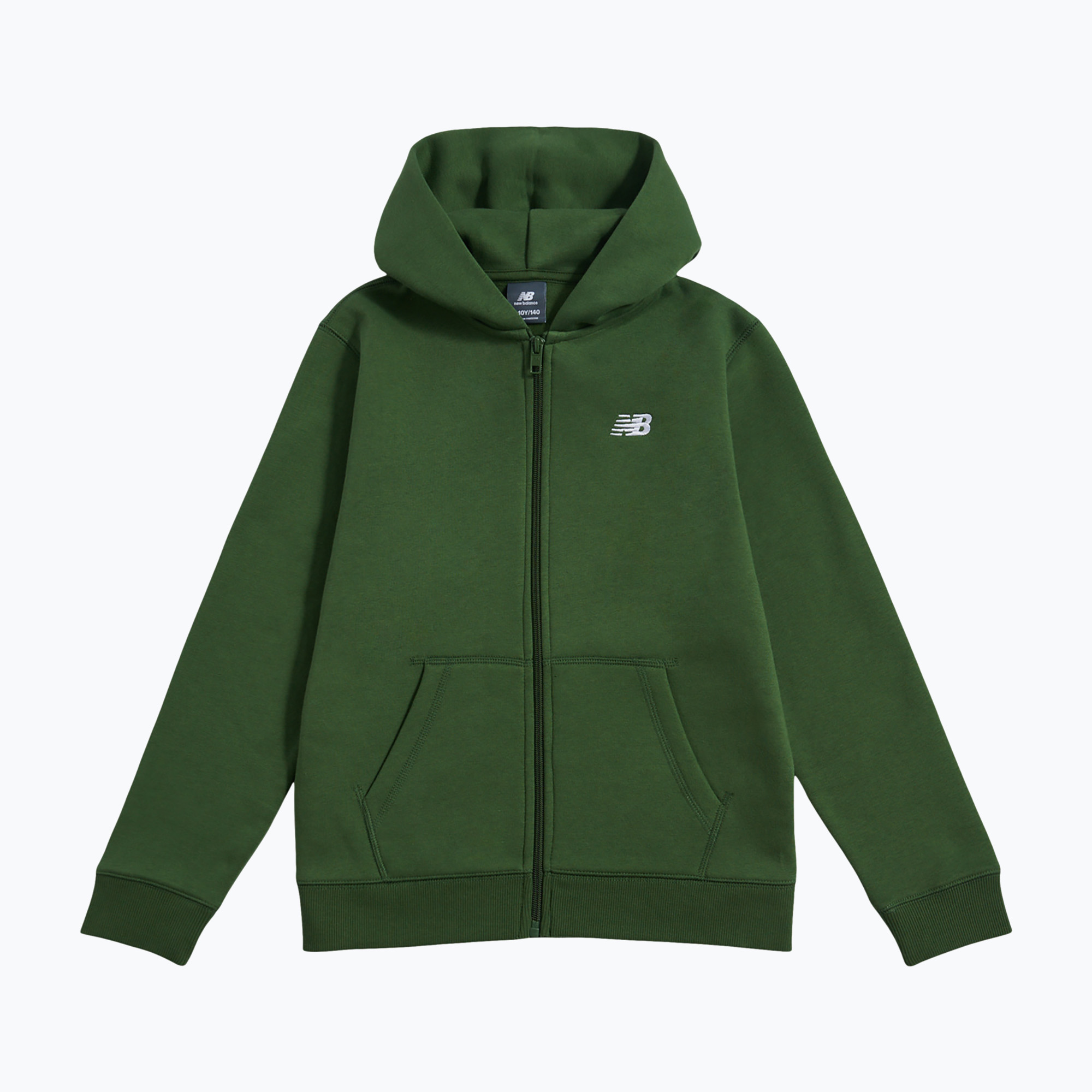 Детски суитшърт New Balance Brush Back Small Logo Full Zip Hoodie dark alpine green