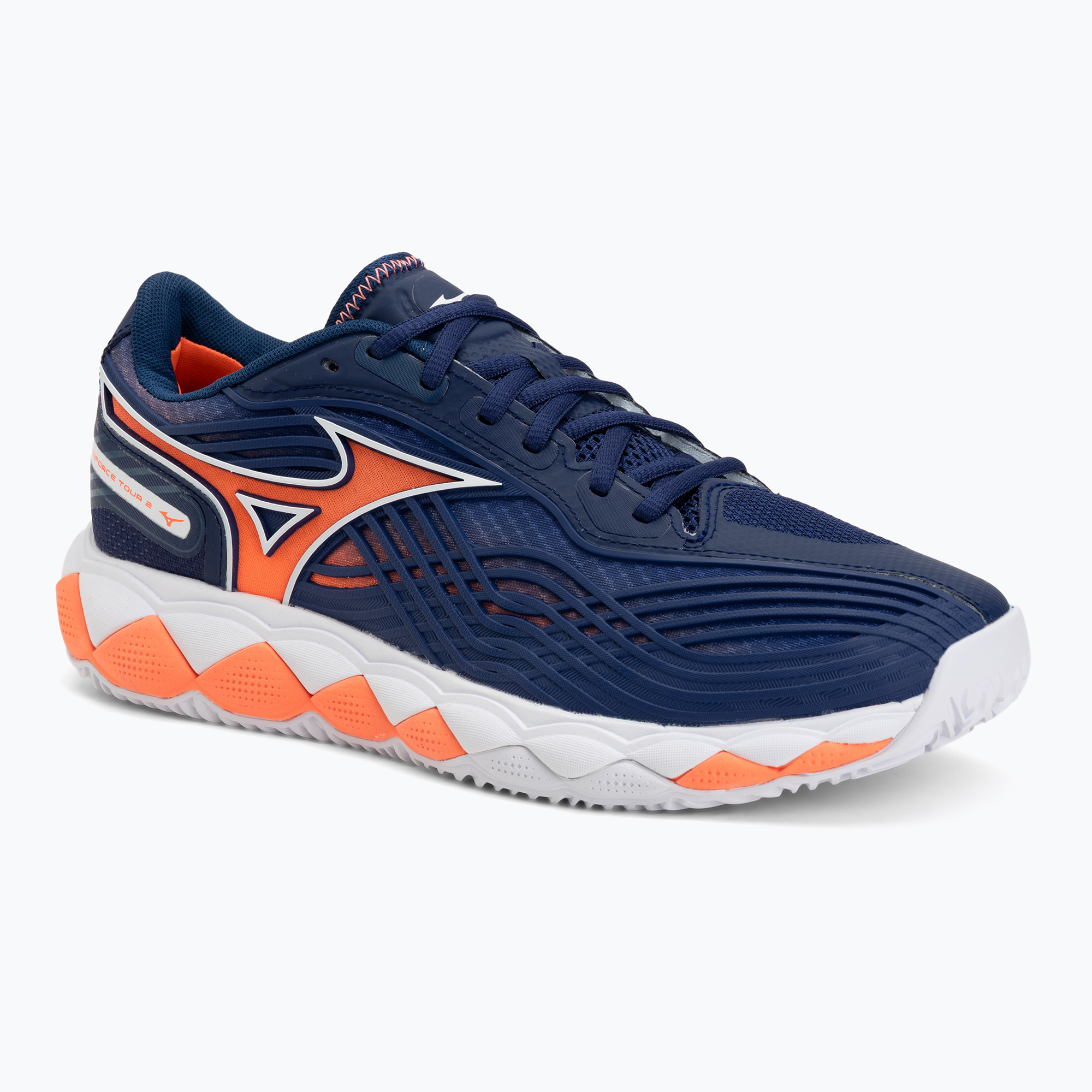 Мъжки обувки за тенис Mizuno Wave Enforce Tour 2 CC beacon blue/white/lava orange