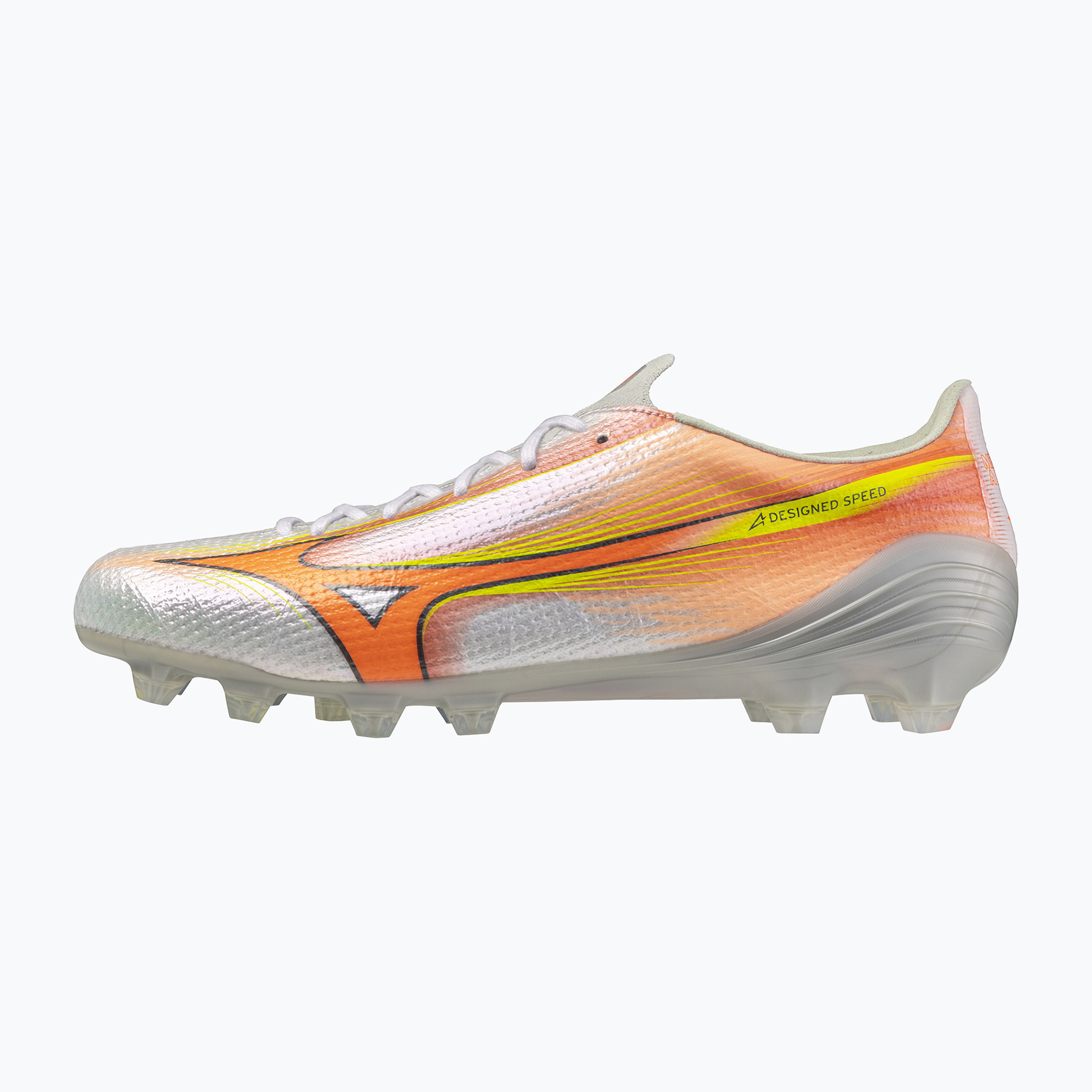 Kopačky  Mizuno Alpha III Japan FG white/lava orange/evening primrose