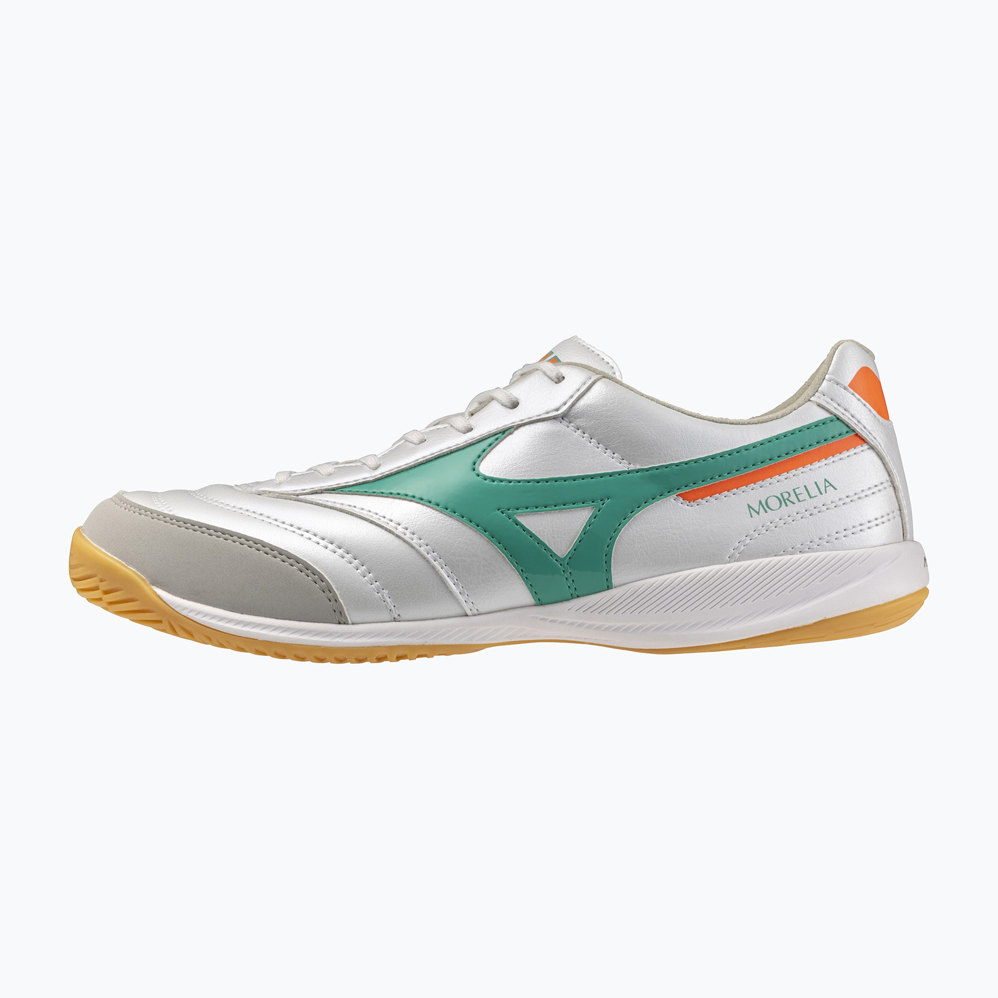 Kopačky  Mizuno Morelia Sala Pro IN white/arcadia/lava orange