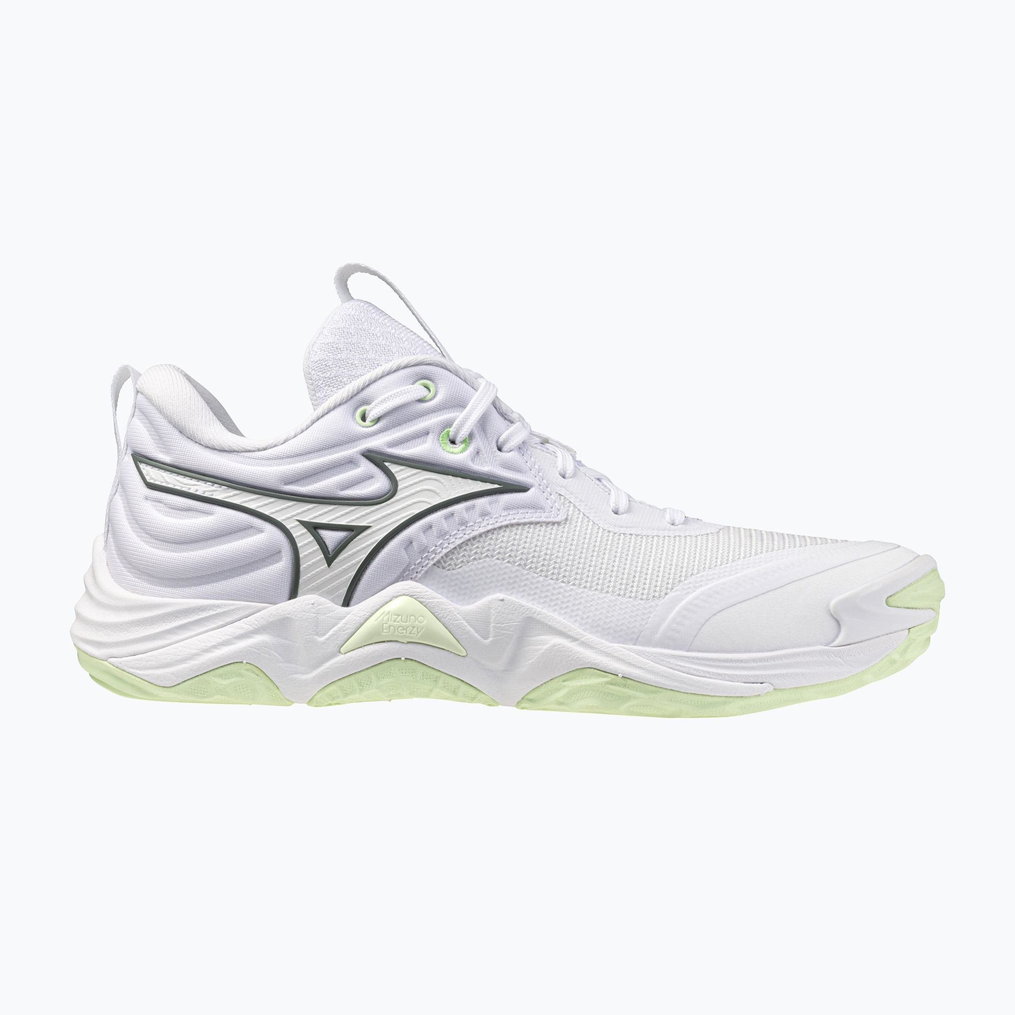 Дамски обувки за волейбол Mizuno Wave Momentum Elite white/balsam green/ambrosia