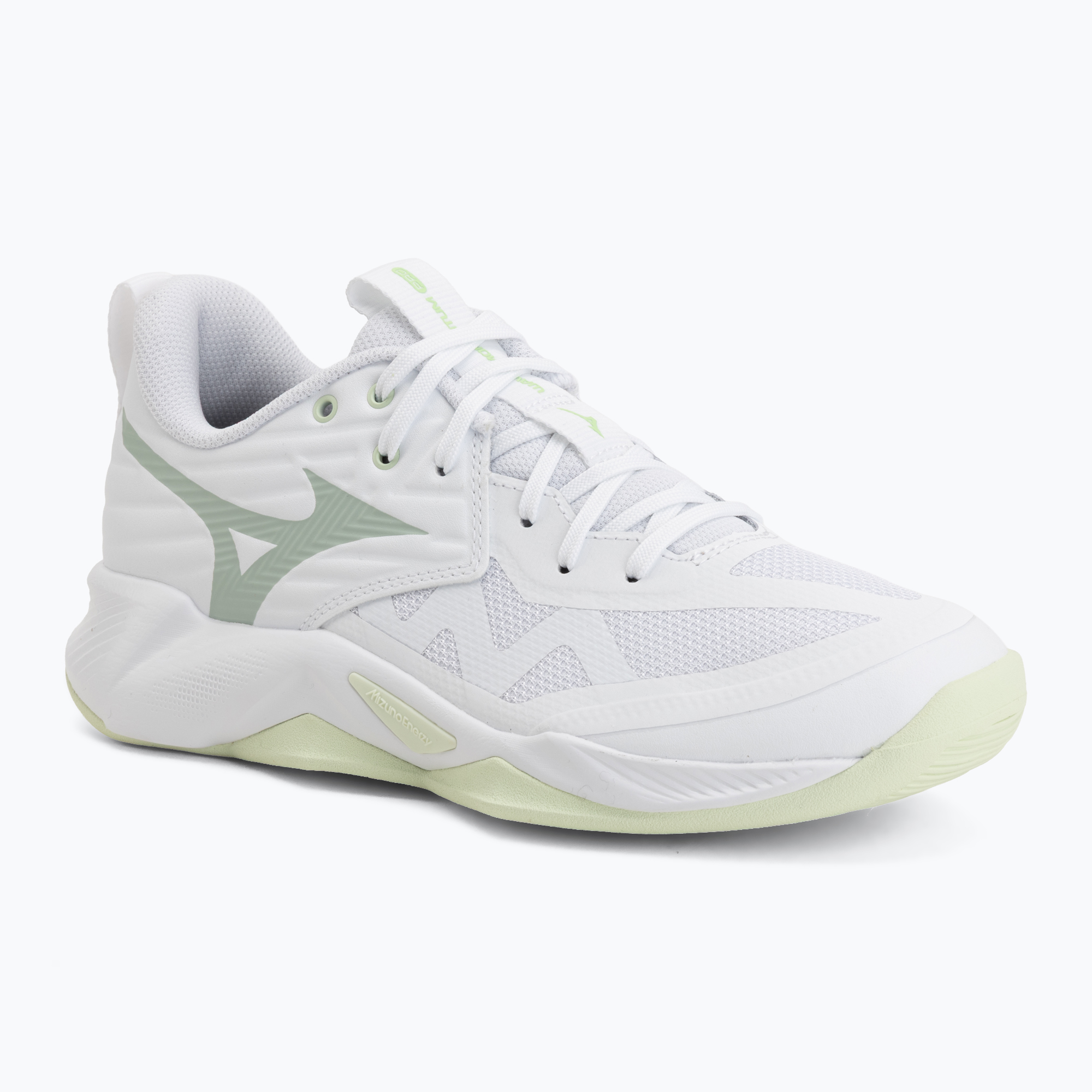 Încălțăminte de volei pentru femei Mizuno Wave Momentum Pro white/aqua gray/ambrosia