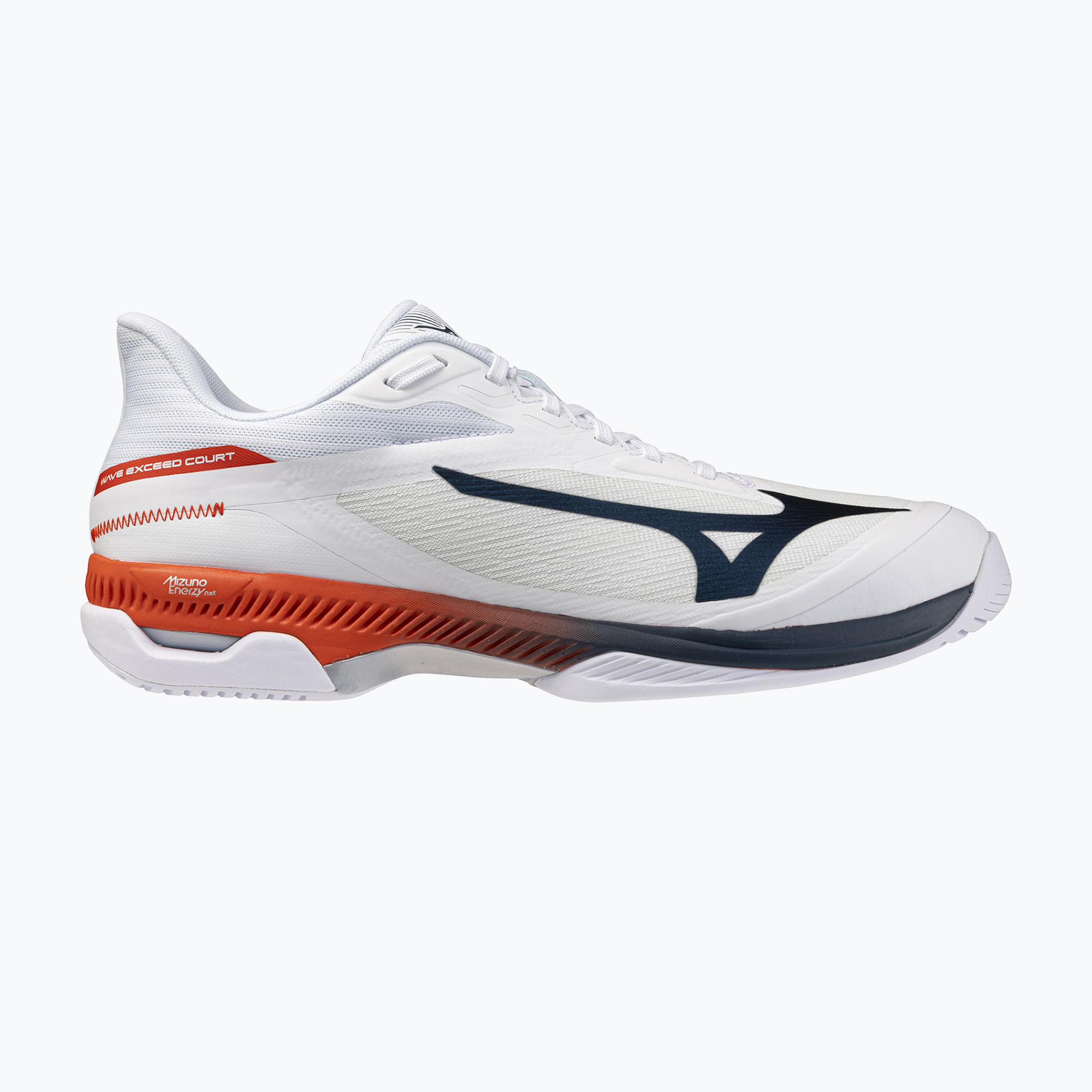 Încălțăminte de tenis pentru bărbați Mizuno Wave Exceed Court AC white/insignia blue/orange