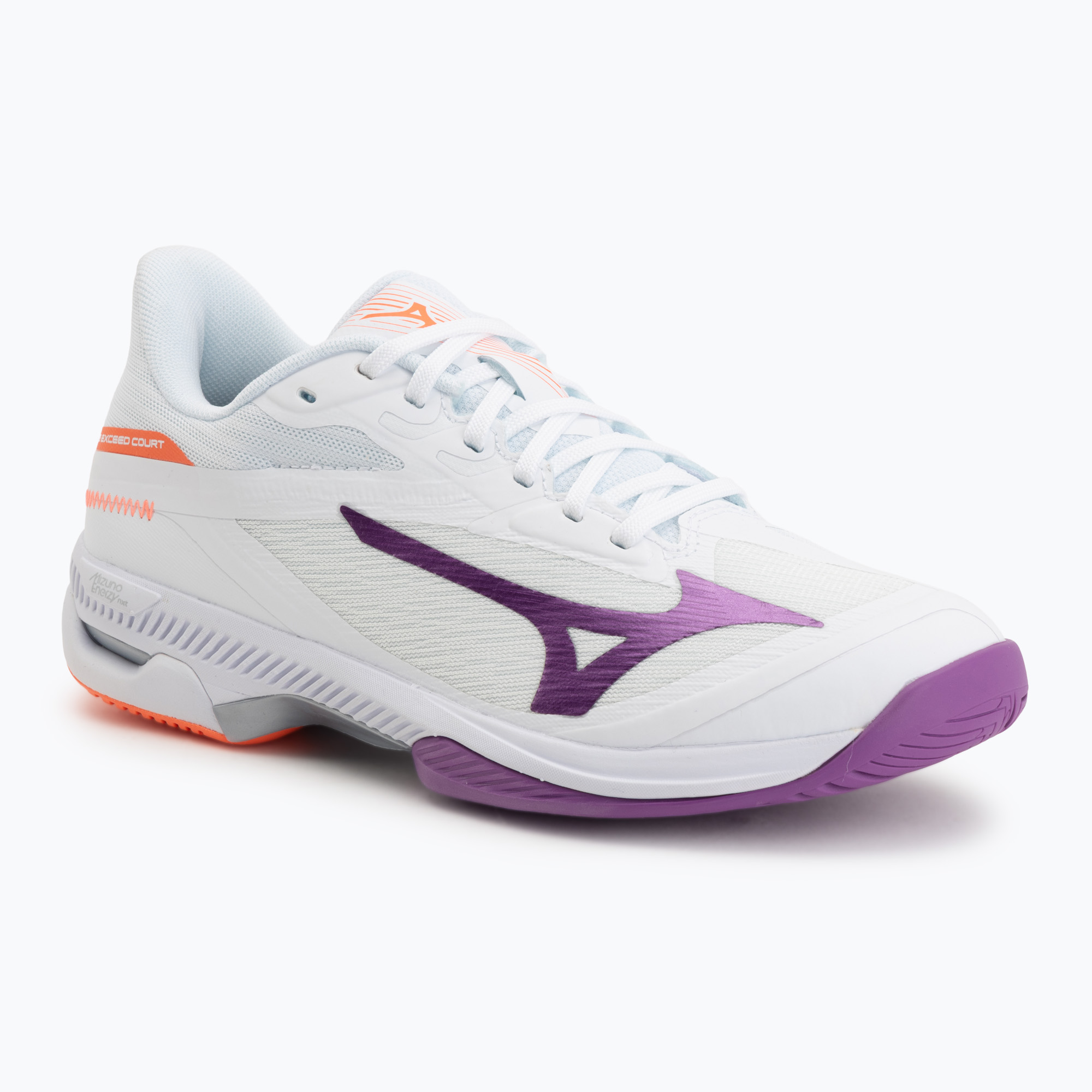 Încălțăminte de tenis pentru femei Mizuno Wave Exceed Court AC white/dahlia/lava orange