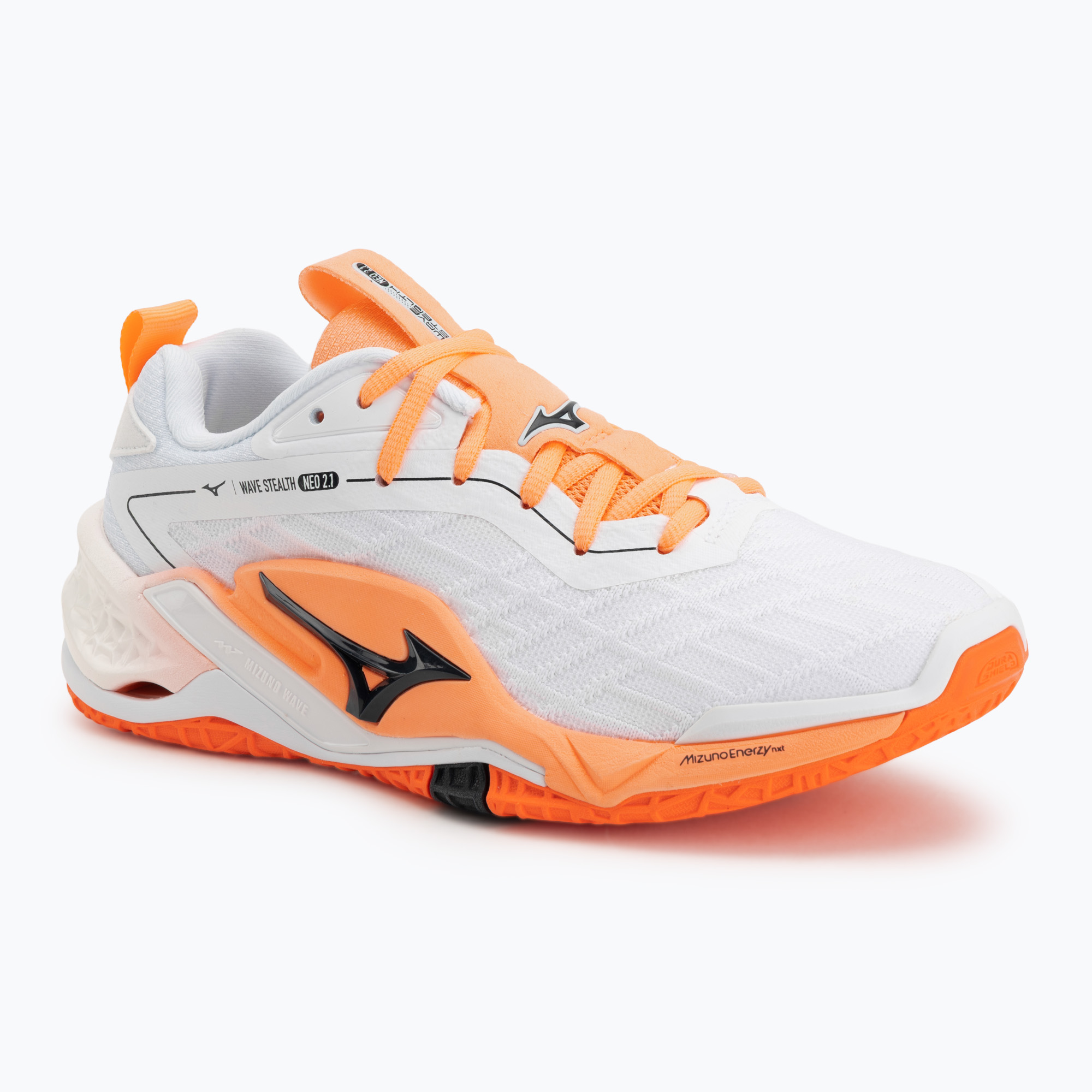 Hádzanárske topánky Mizuno Wave Stealth Neo 2.1 white/black/flamingo coral