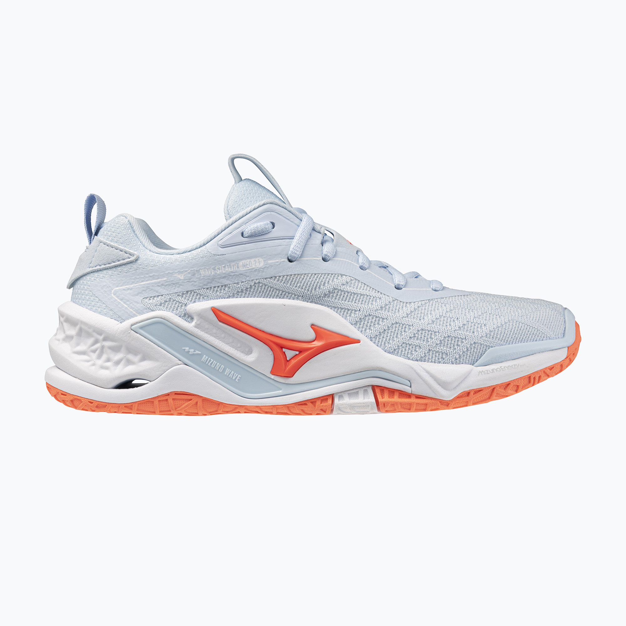 Dámske hádzanárske topánky Mizuno Wave Stealth Neo 2.1 blue finch/lava orange/white