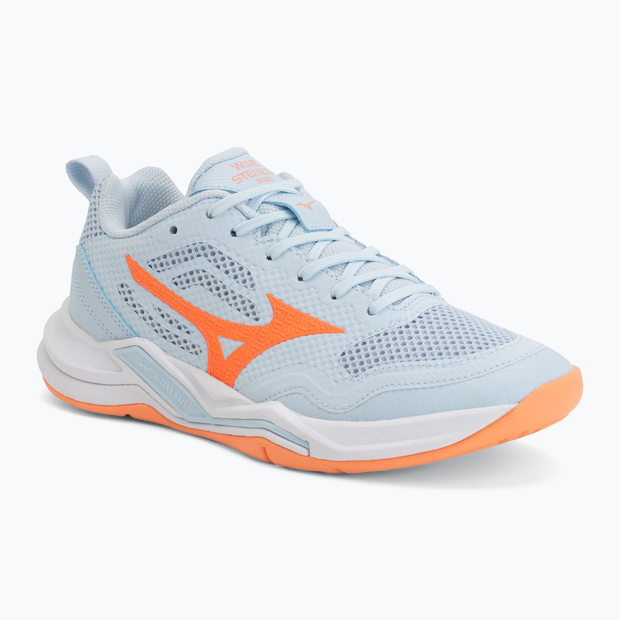 Дамски обувки за хандбал Mizuno Wave Stealth Pro blue finch/lava orange