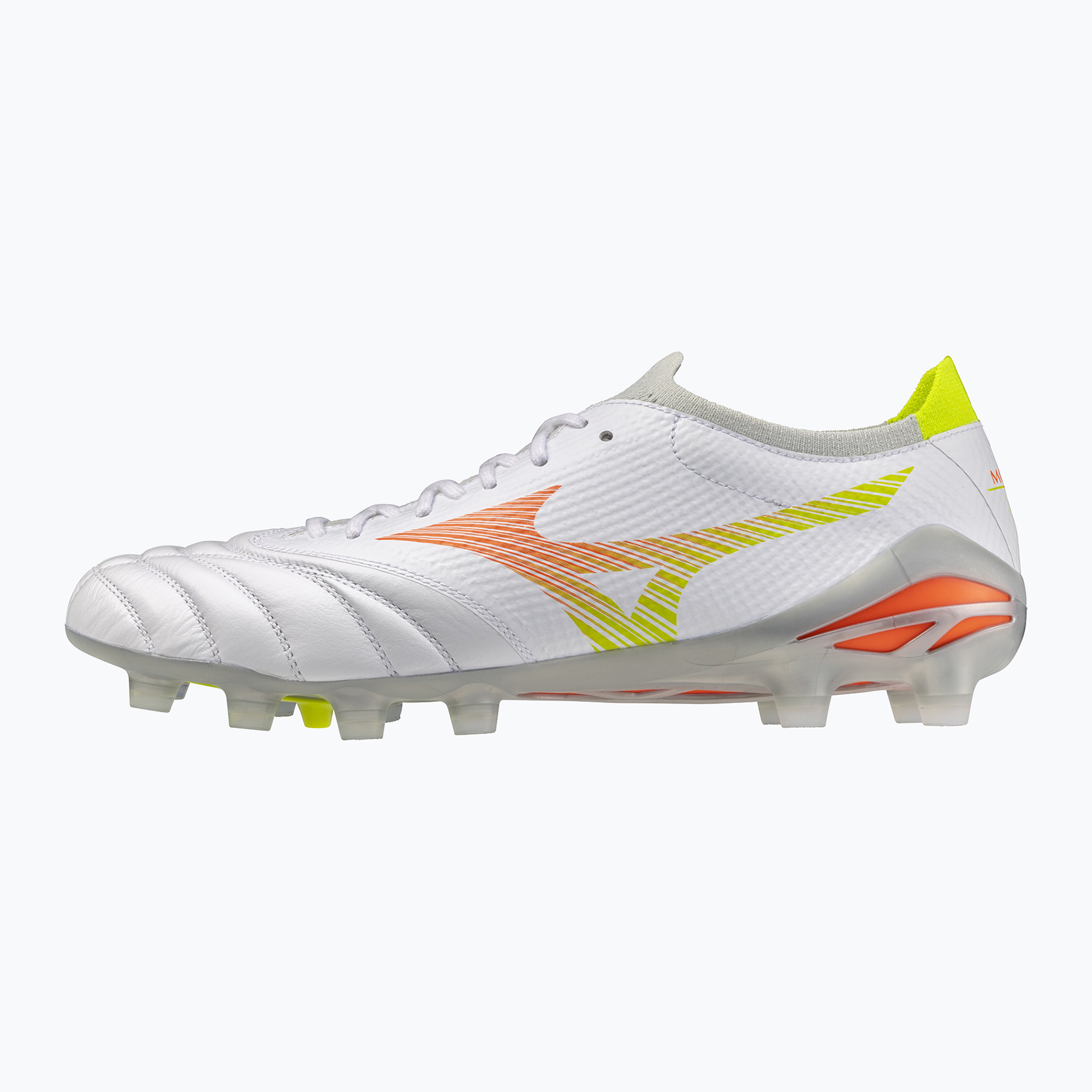 Kopačky  Mizuno Morelia Neo V β Pro FG white/lava orange/evening primrose