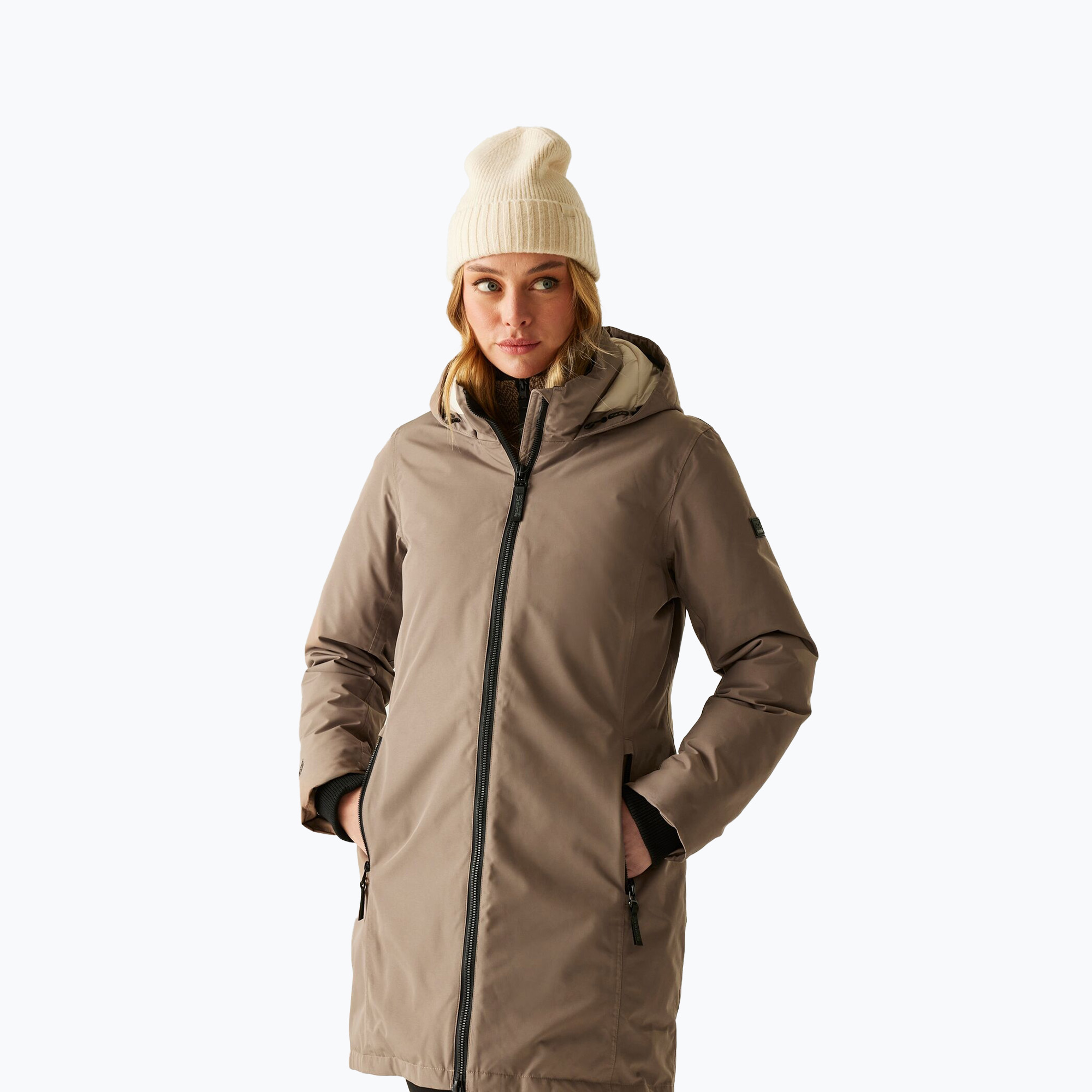 Kurtka przeciwdeszczowa damska REGATTA Marron mocha/perfectly pale 