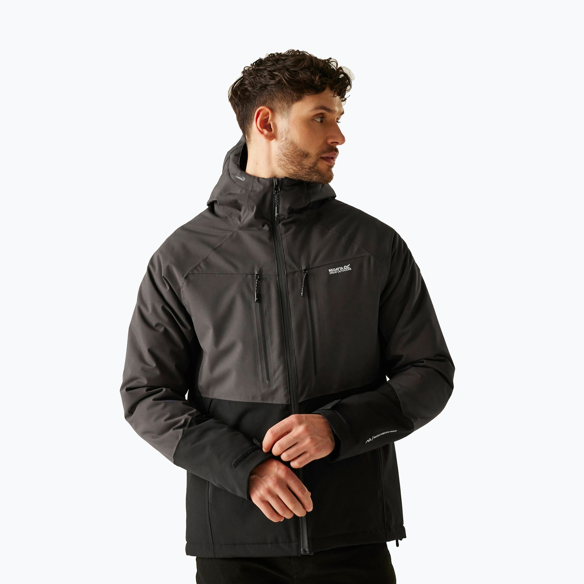 Kurtka przeciwdeszczowa męska REGATTA Highton Stretch Padded ash/black 