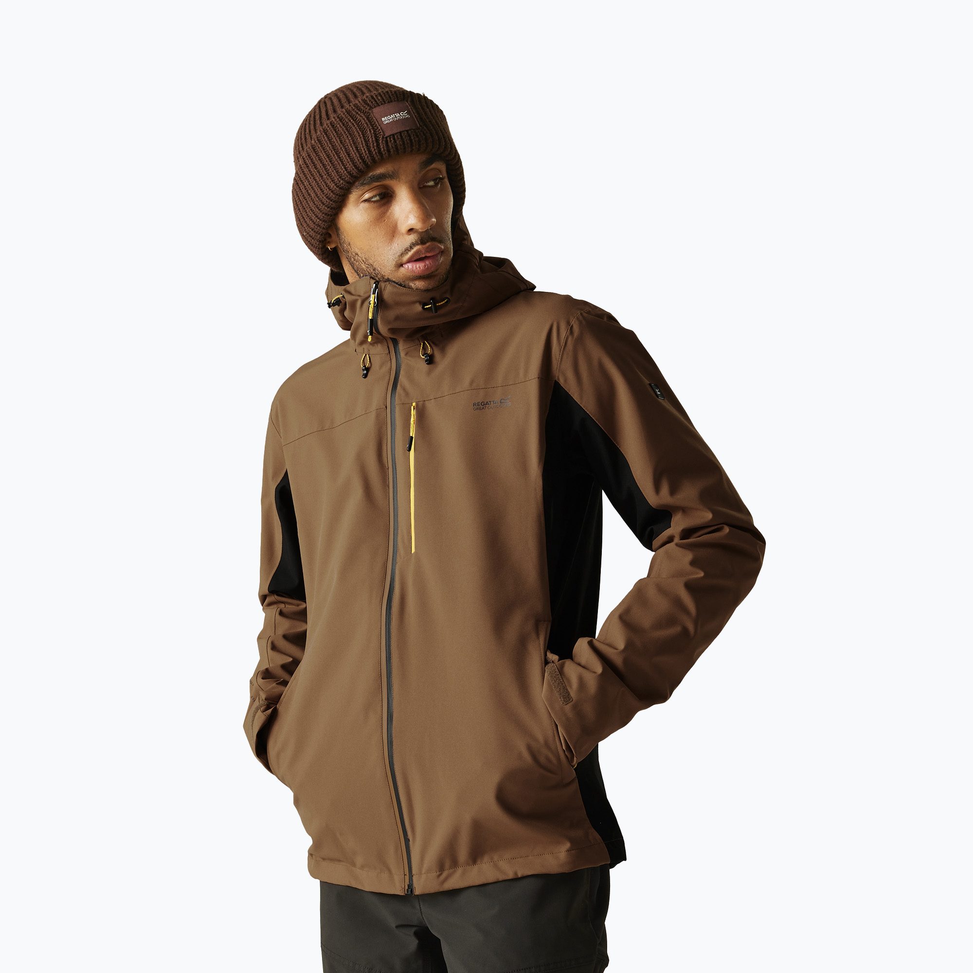 Kurtka softshell męska REGATTA Birchdale II nut brown/black 
