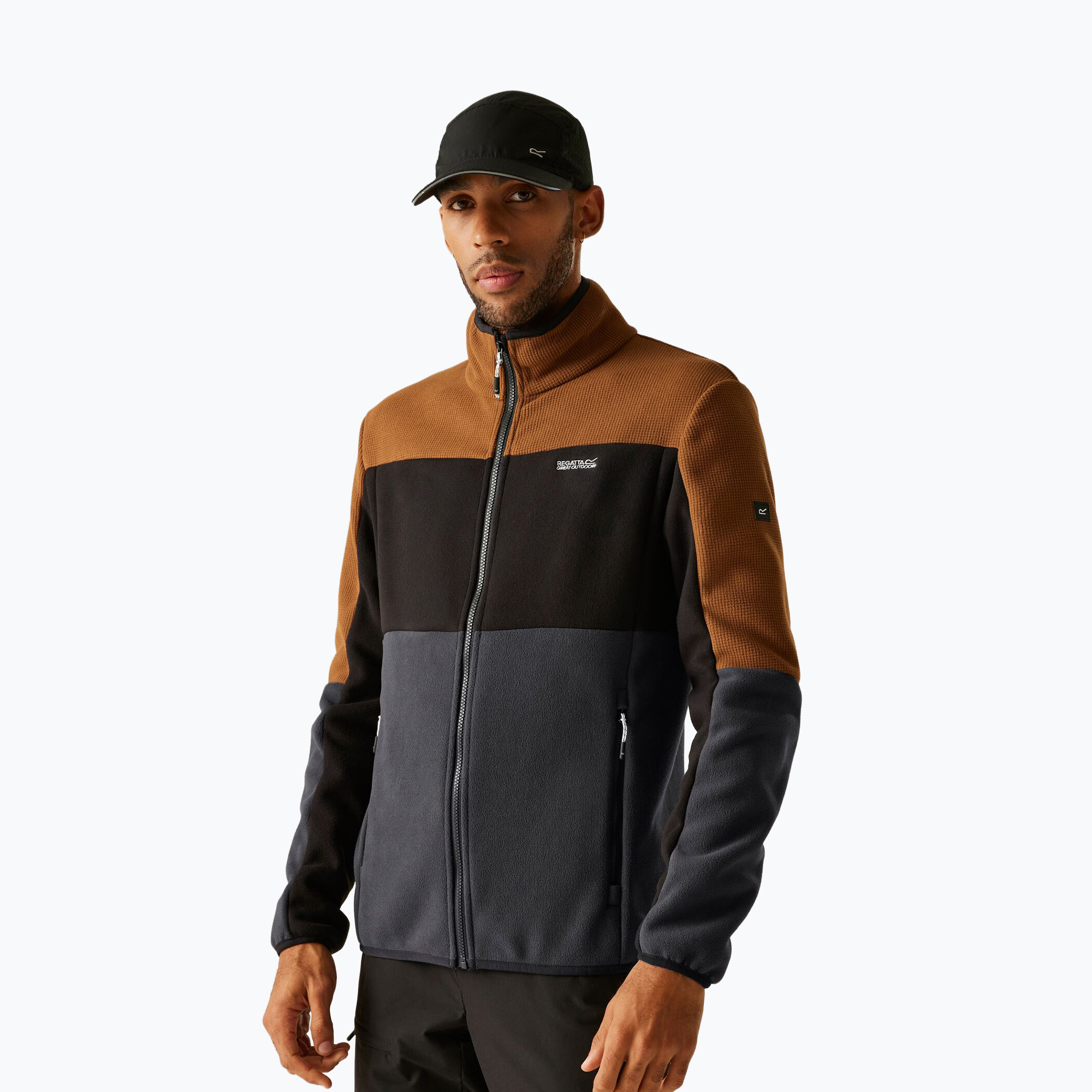 Bluza polarowa męska REGATTA Ormont nut brown/black/ash 