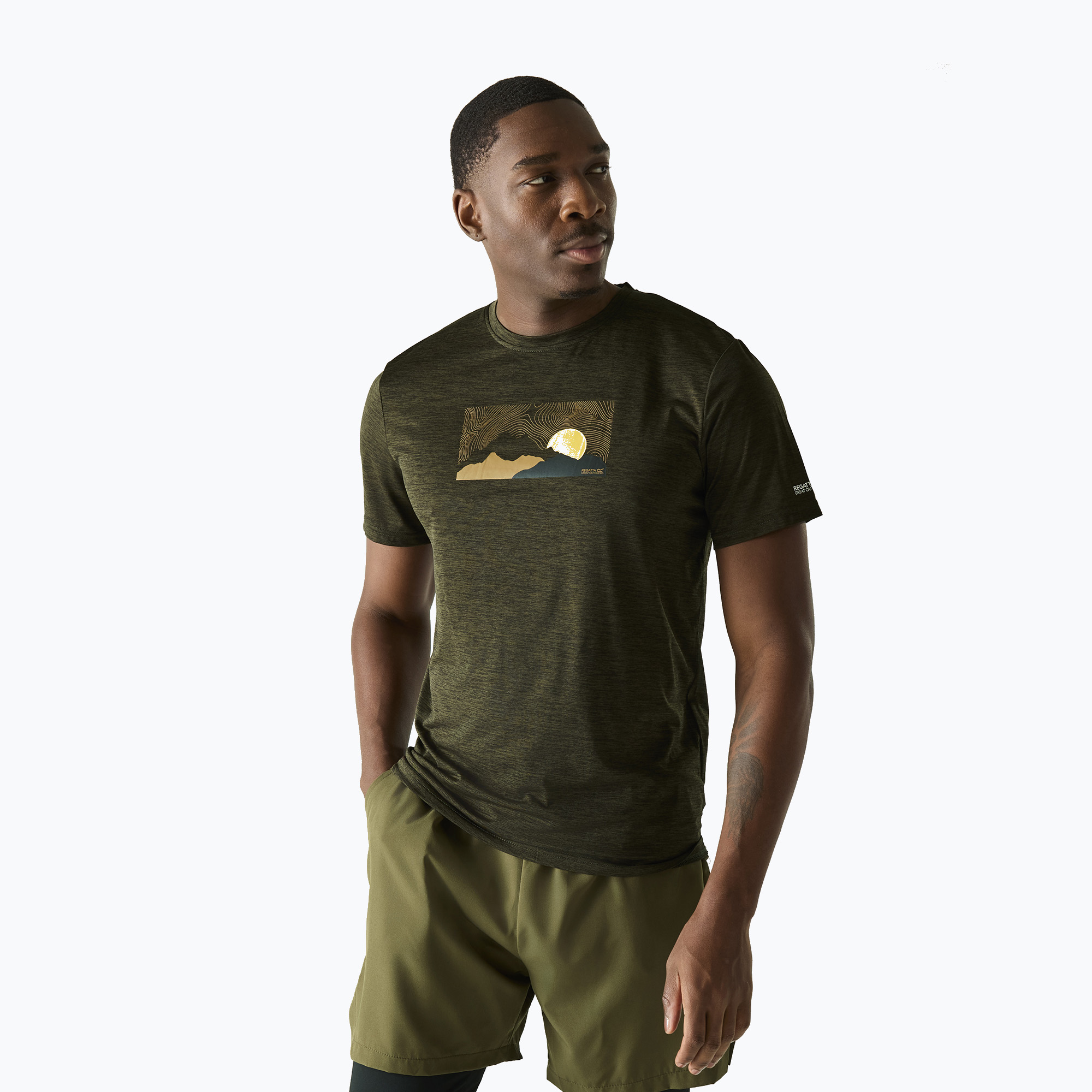 Мъжка тениска за трекинг REGATTA Fingal dark khaki marl