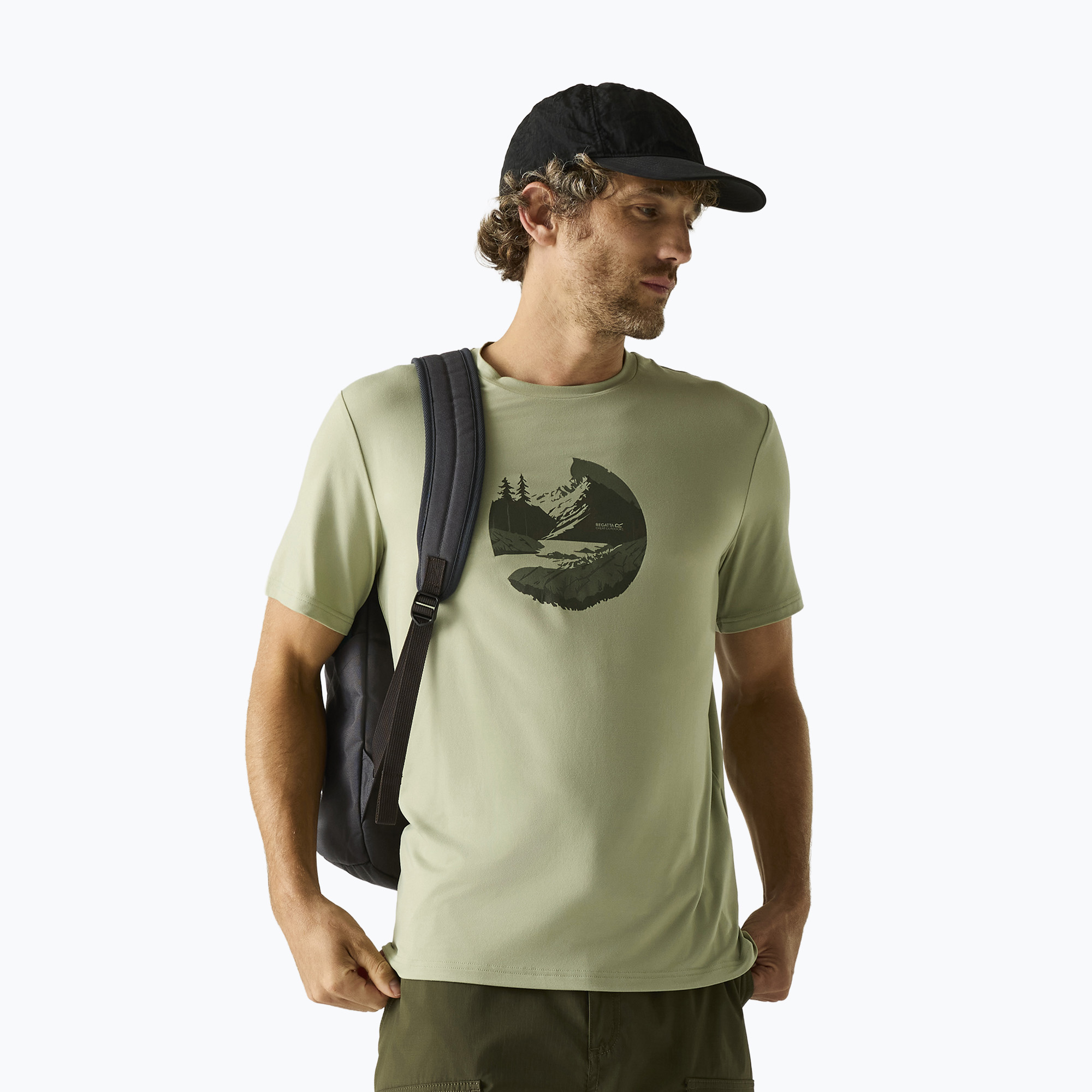 Мъжка тениска за трекинг REGATTA Fingal Stretch light sage