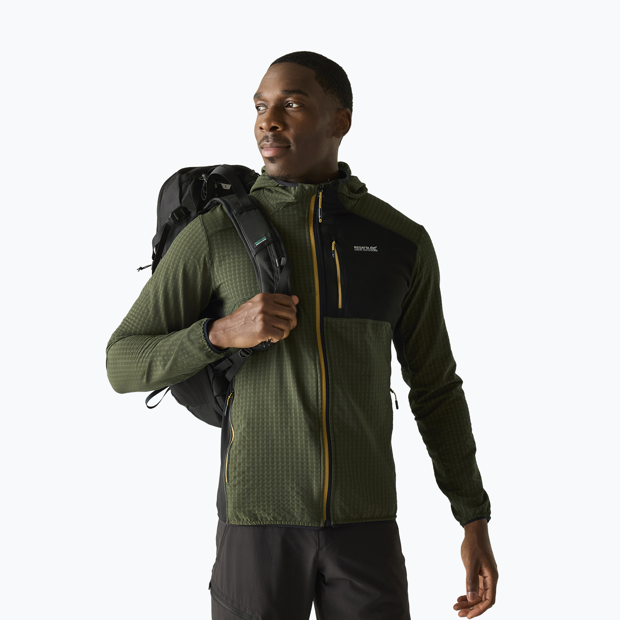 Bluza polarowa męska REGATTA Alven dark khaki/black 