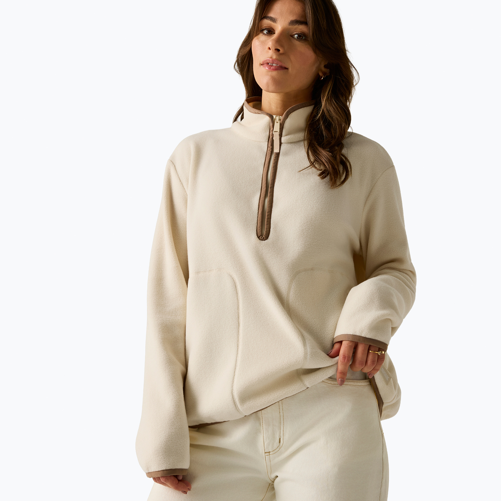 Bluză fleece pentru femei Regatta Frankie Half Zip light vanilla/mocha