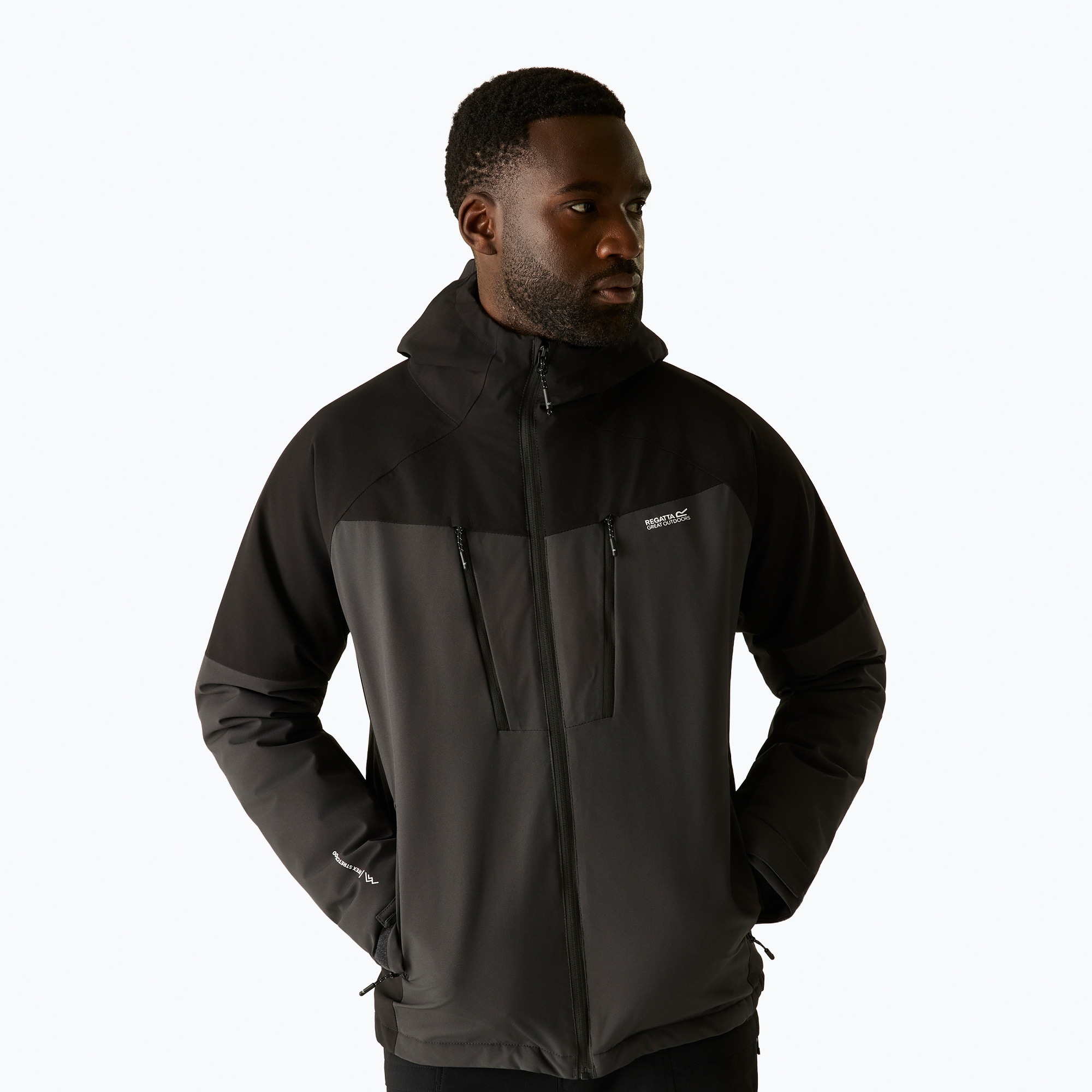 Geacă de ploaie pentru bărbați Regatta Highton Stretch Padded Jacket ash/black