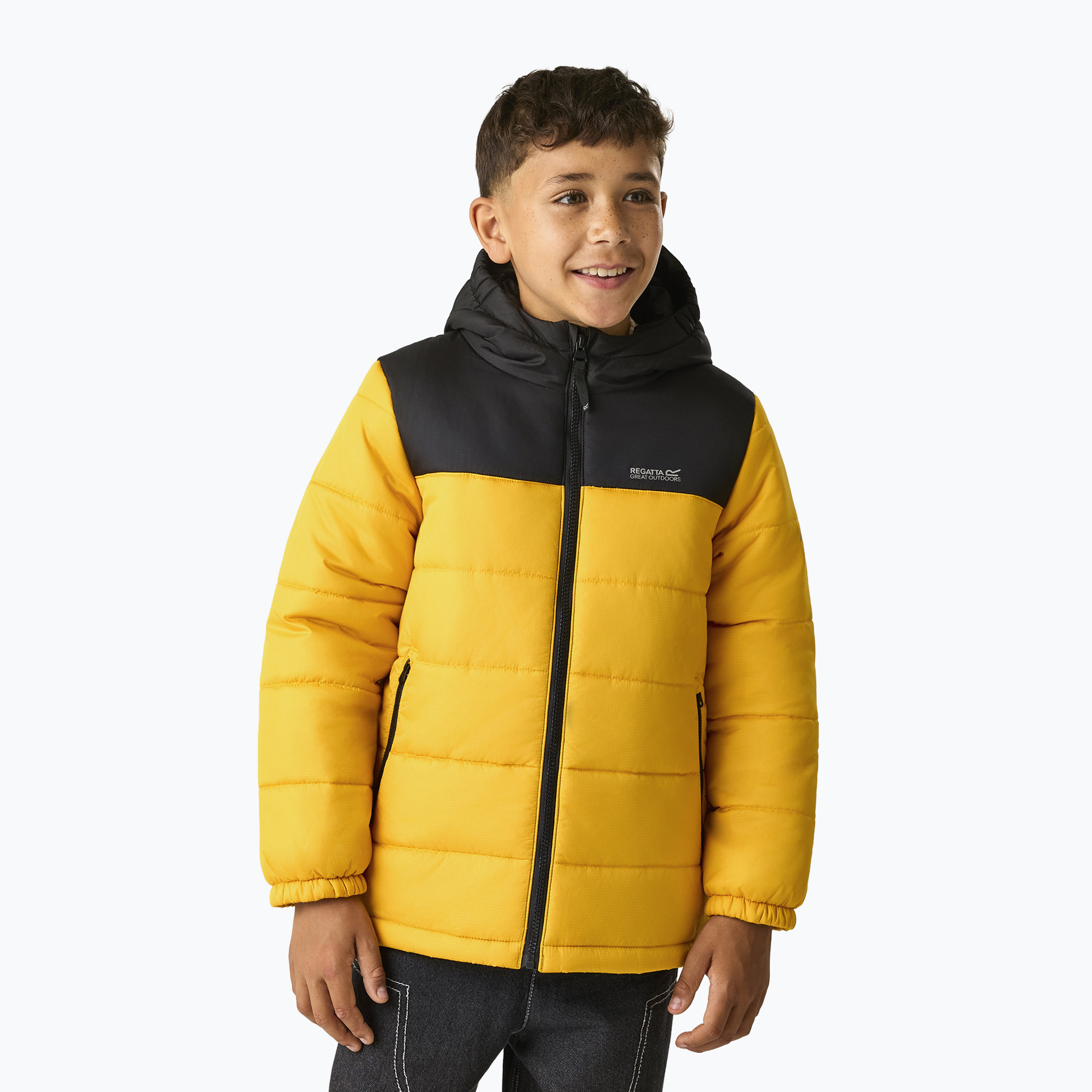 Geacă izolată pentru copii REGATTA Lofthouse black/mustard