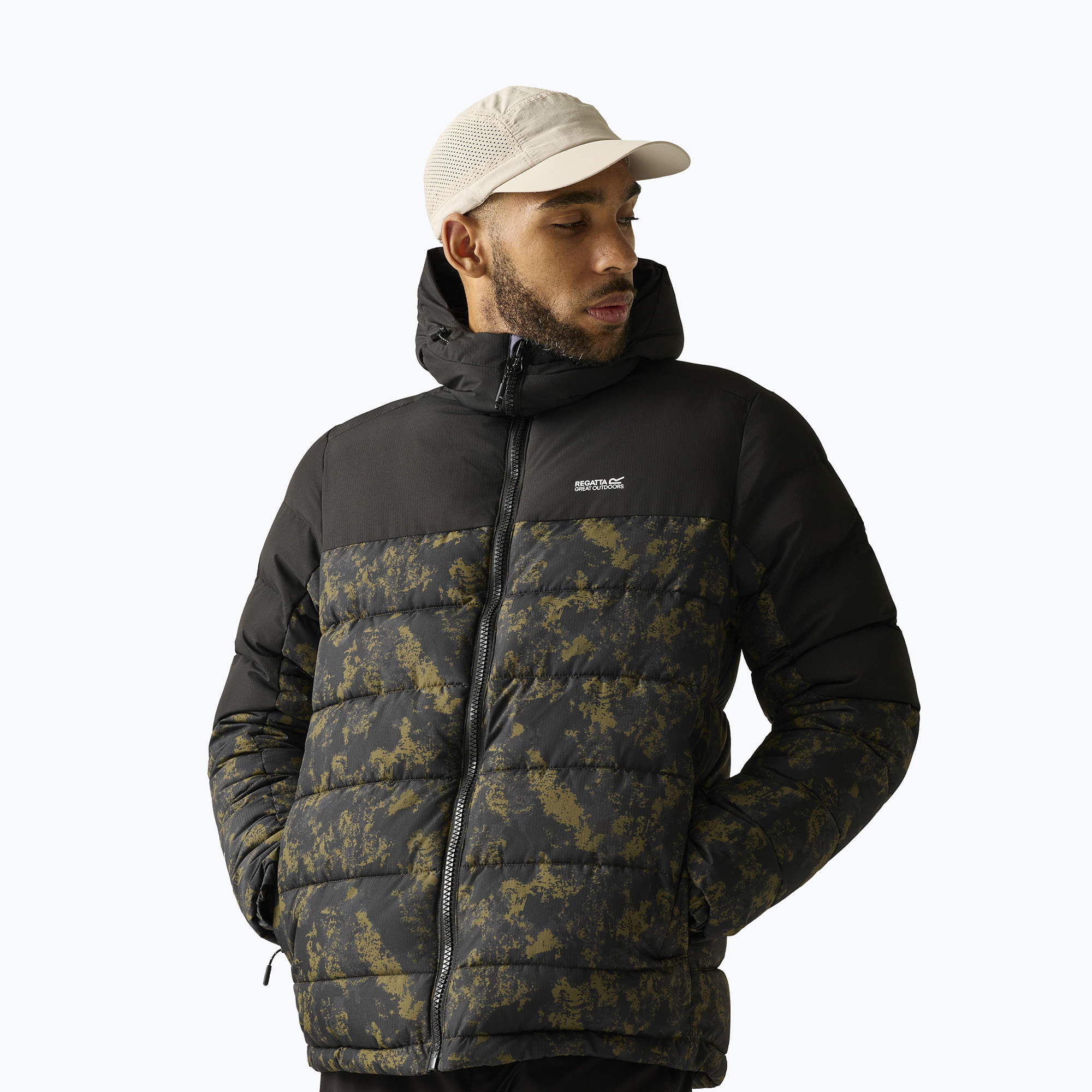 Geacă izolată pentru bărbați REGATTA Aldthron textured print/black