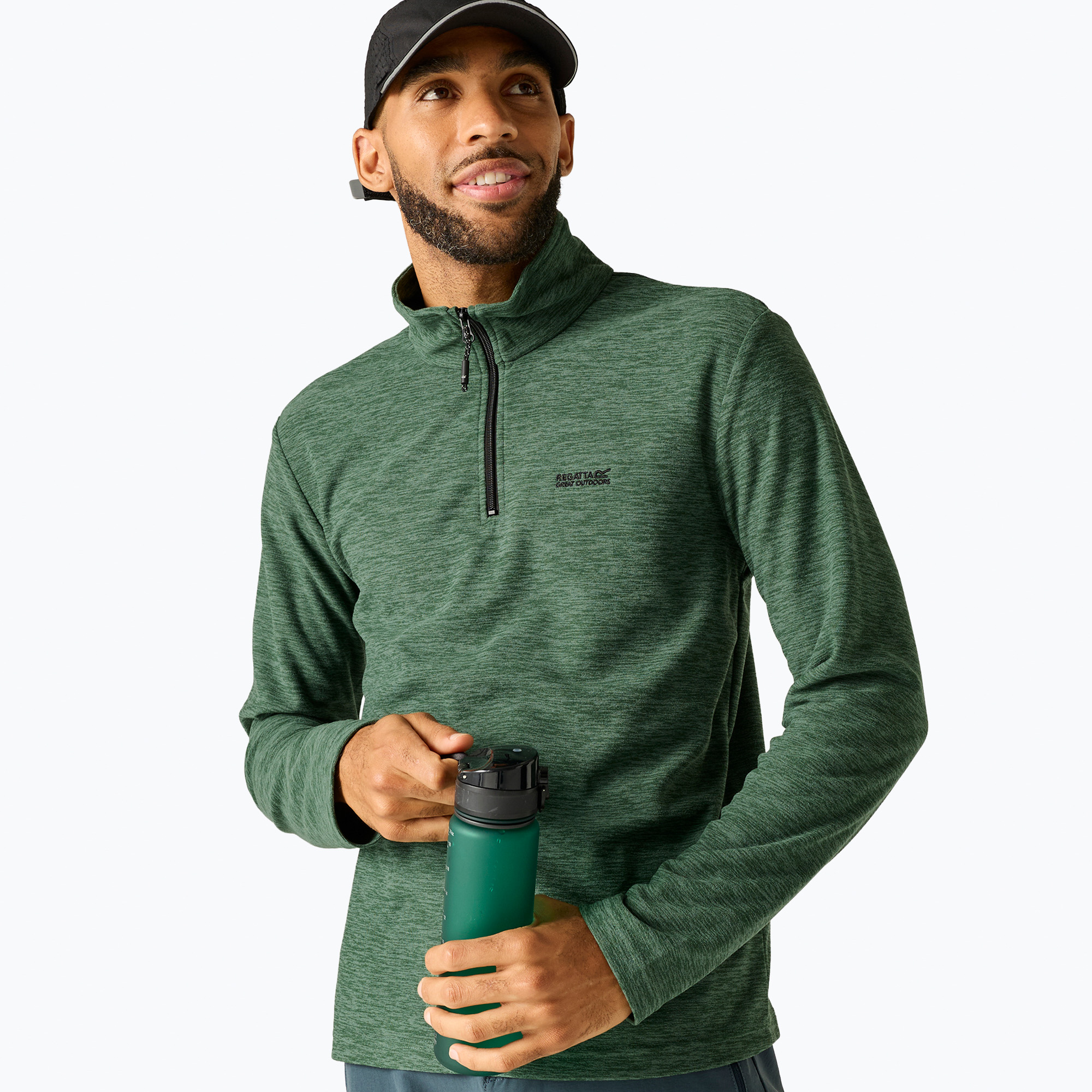 Pánska fleecová mikina Regatta Thompson Marl dark forest green