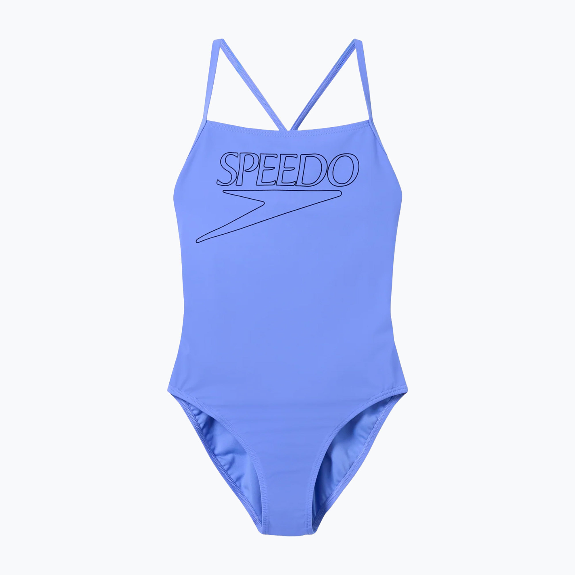 Дамски цял бански костюм Speedo Endurance  с лого и тънки презрамки, цвят лунна лавандула