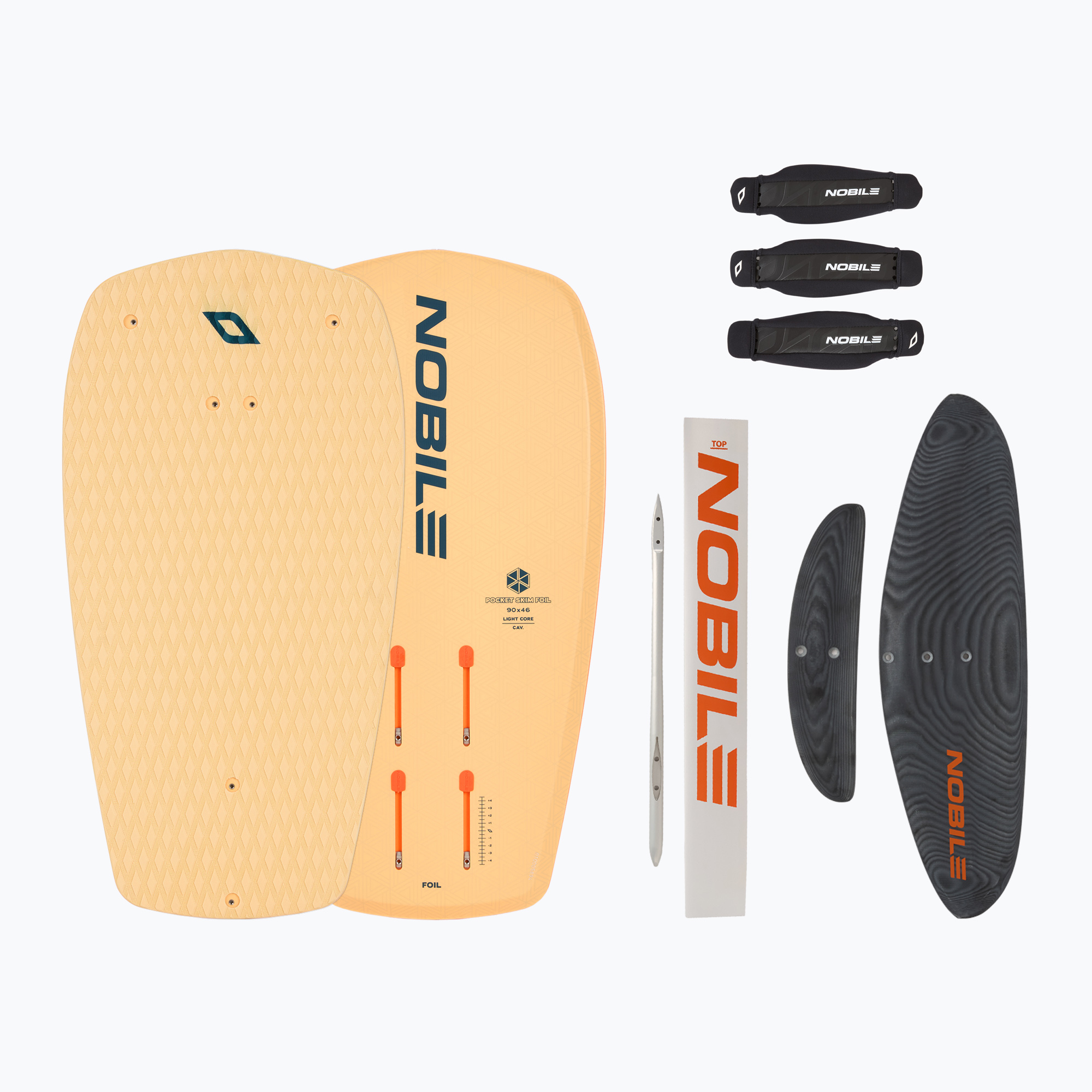 Deska do kitesurfingu + hydrofoil Nobile 2022 Zen Foil Freeride G10 Pocket Skim Packages 