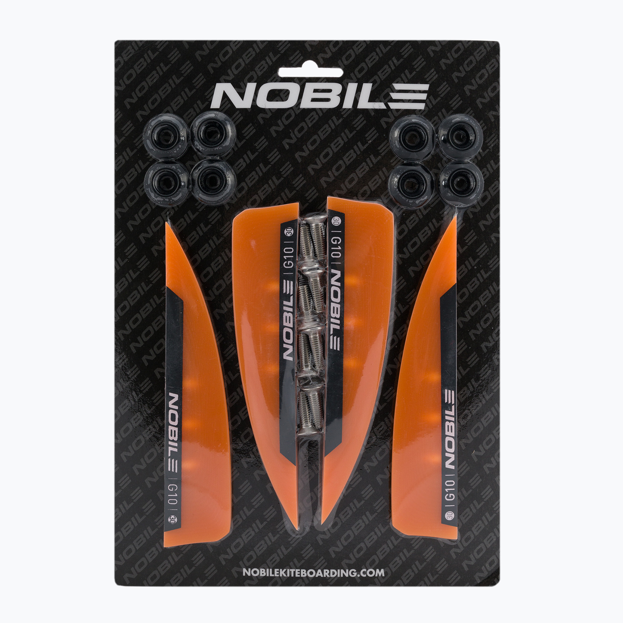 Finy do kiteboardu Nobile 15 Fin G10 4 szt. pomarańczowe 