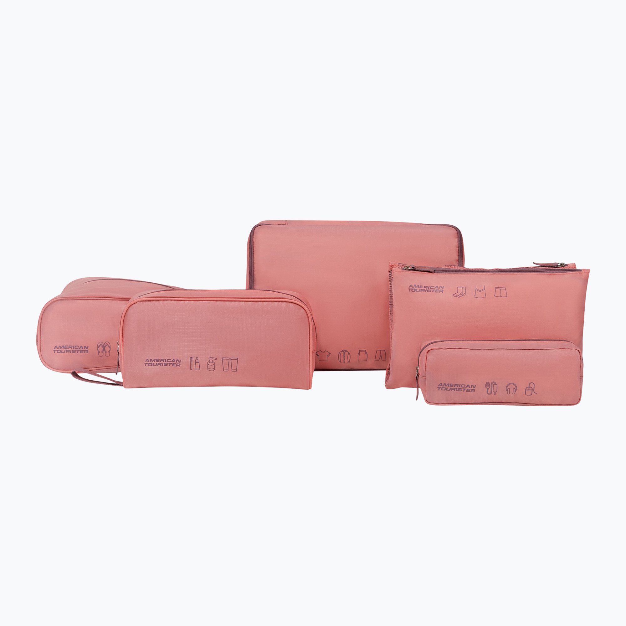 Zestaw organizerów American Tourister Packing 5 szt. pink/mauve