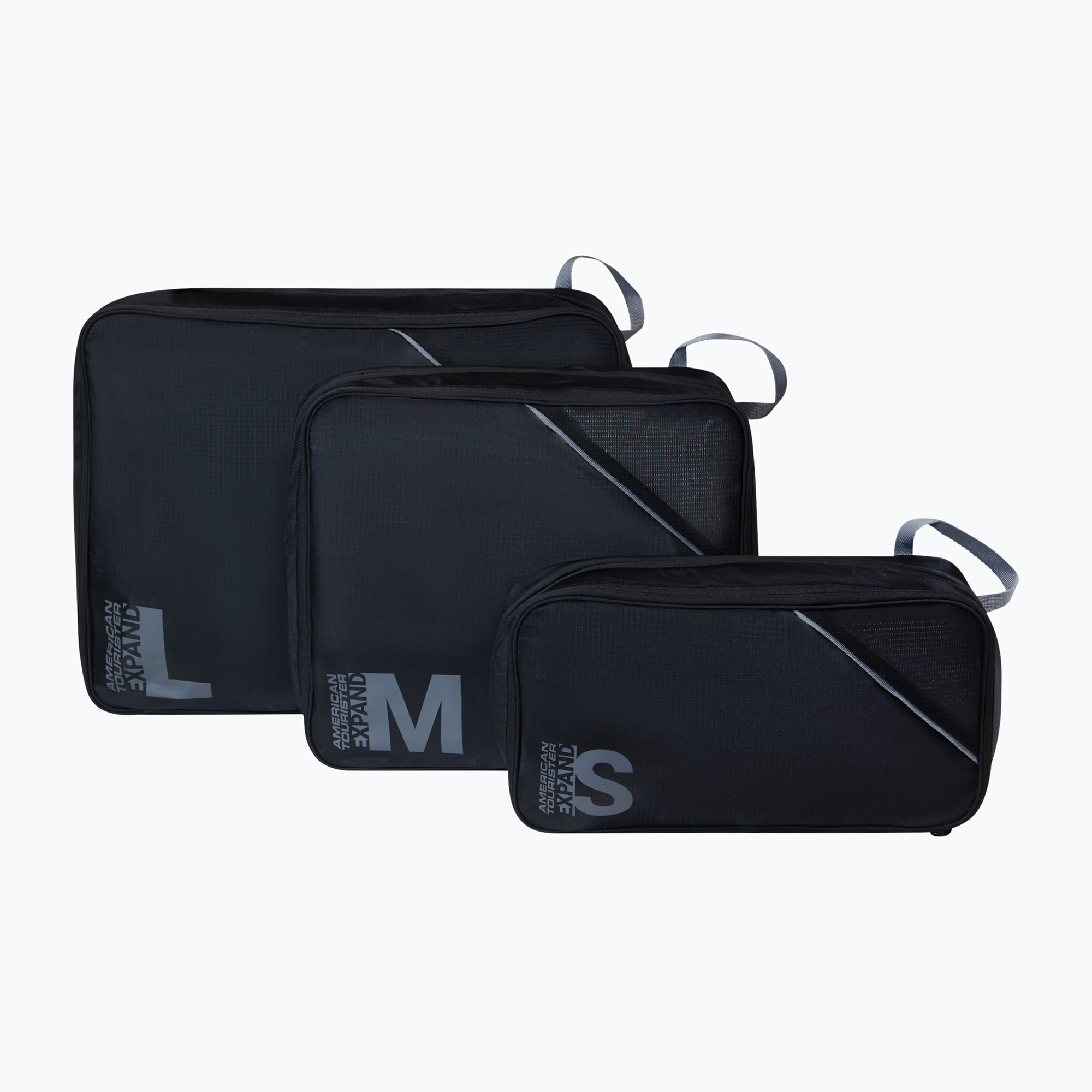 Zestaw organizerów American Tourister Packing S/M/L 3 szt. black/grey 