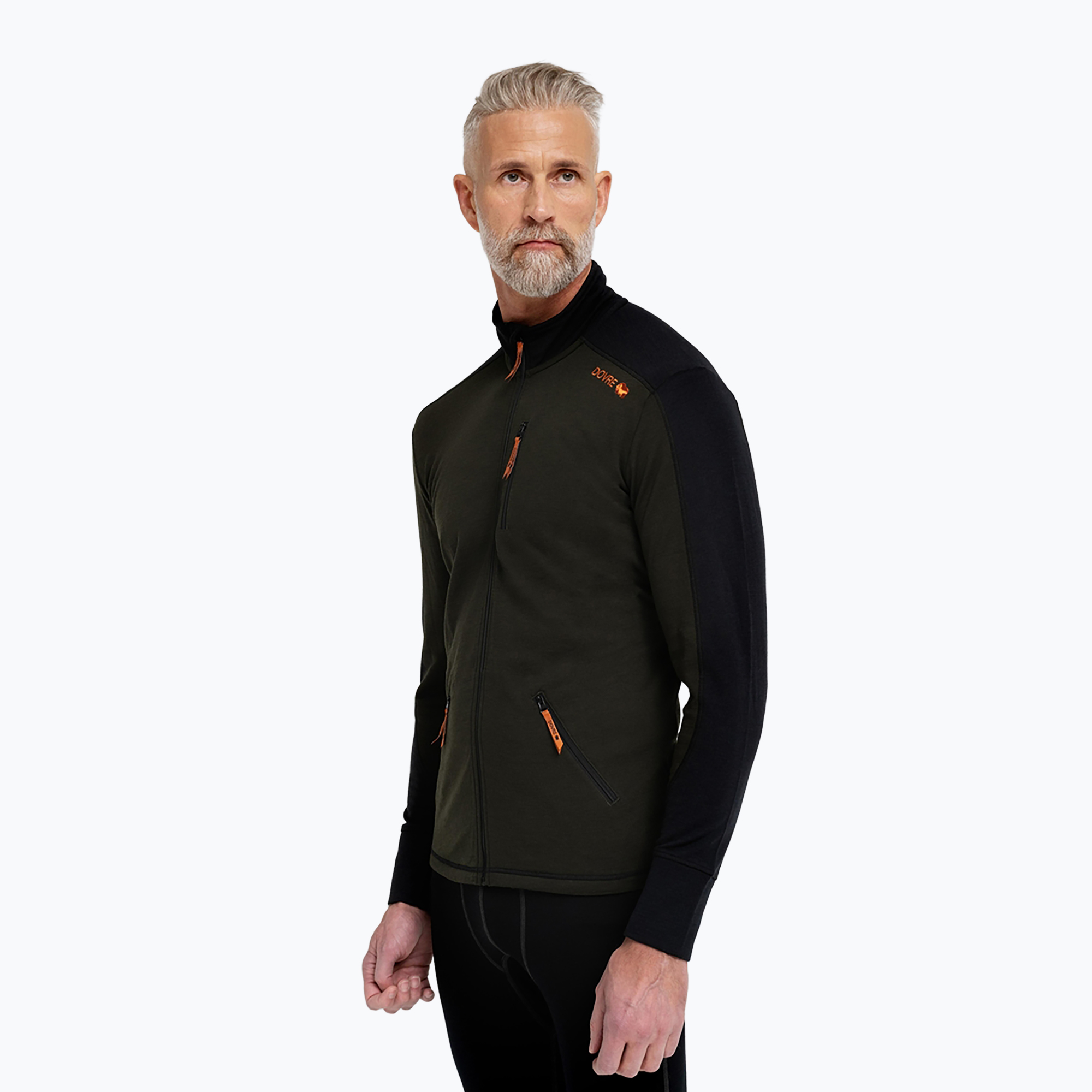 Pánska lyžiarska mikina Dovre Midlayer Full Zip khaki