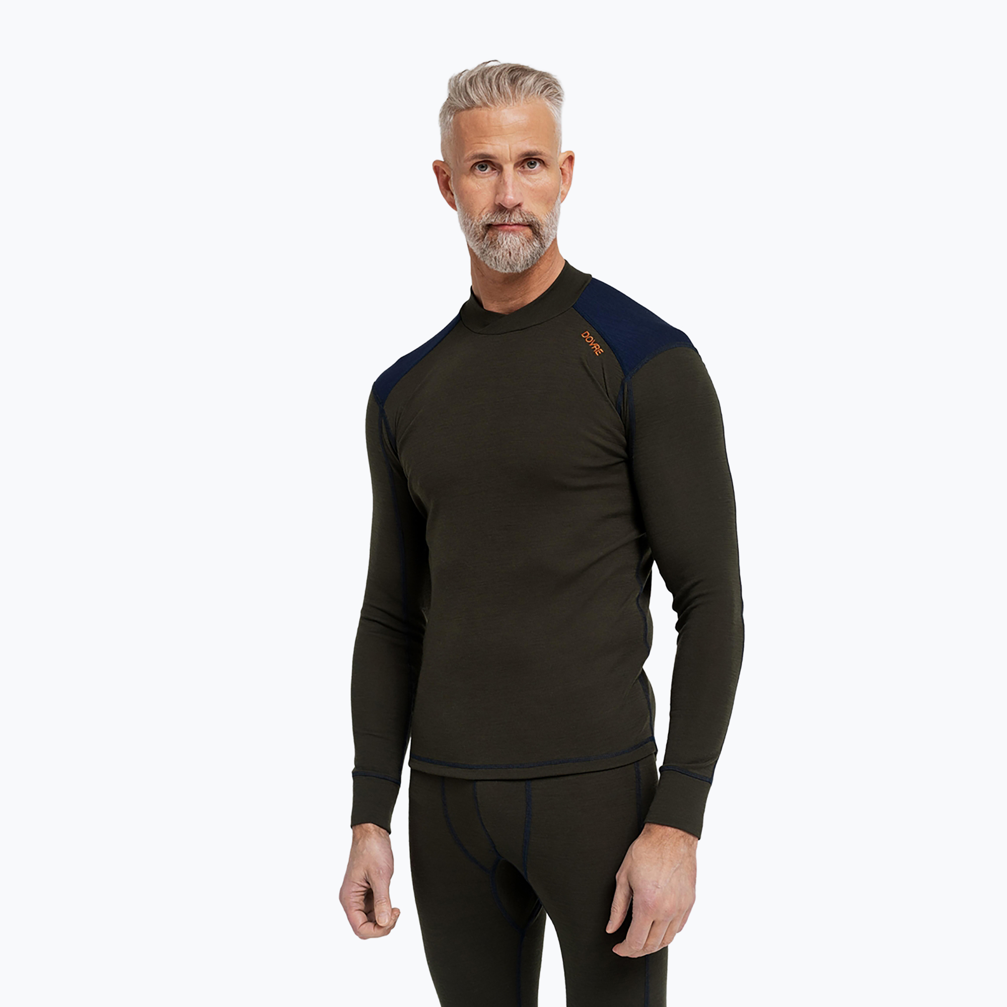 Bluză termoactivă pentru bărbați Dovre Folded Collar khaki
