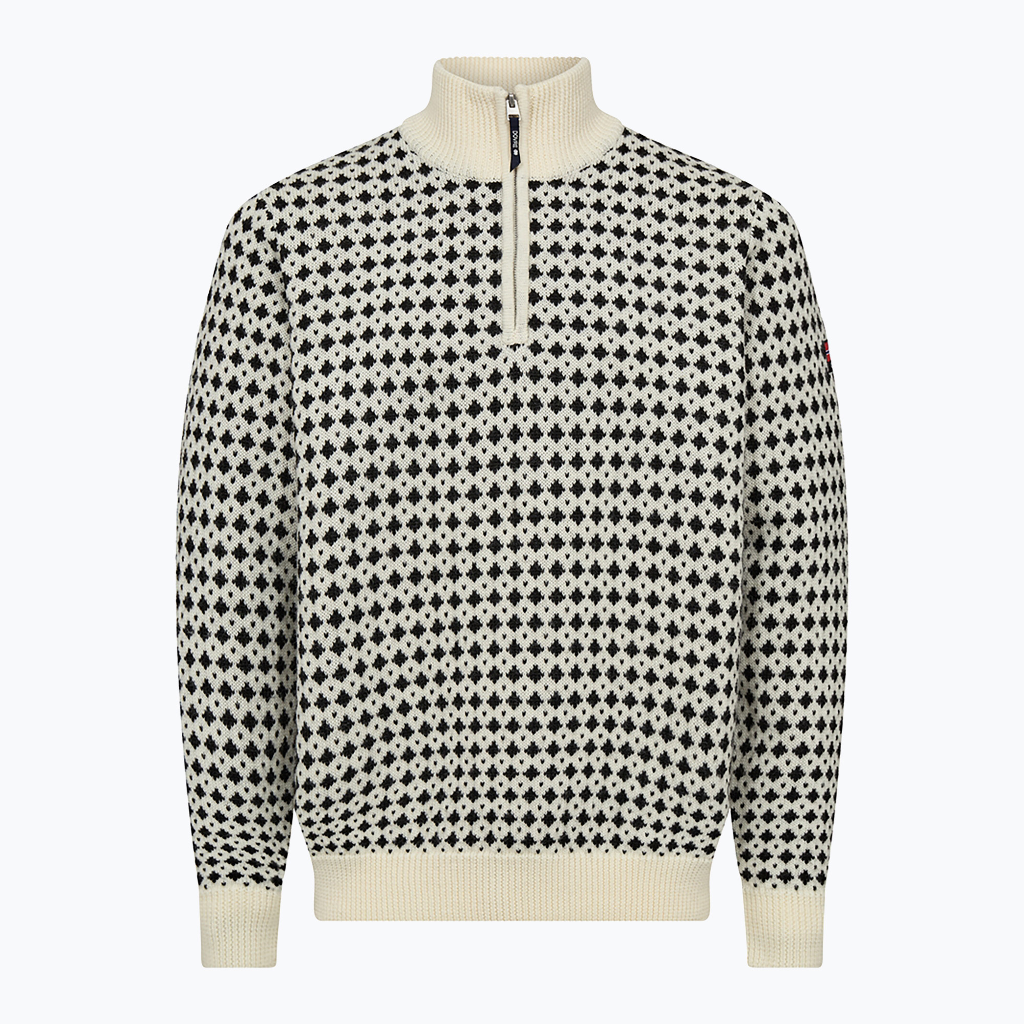 Мъжки пуловер Dovre Knitted Half Zip Pullover beige