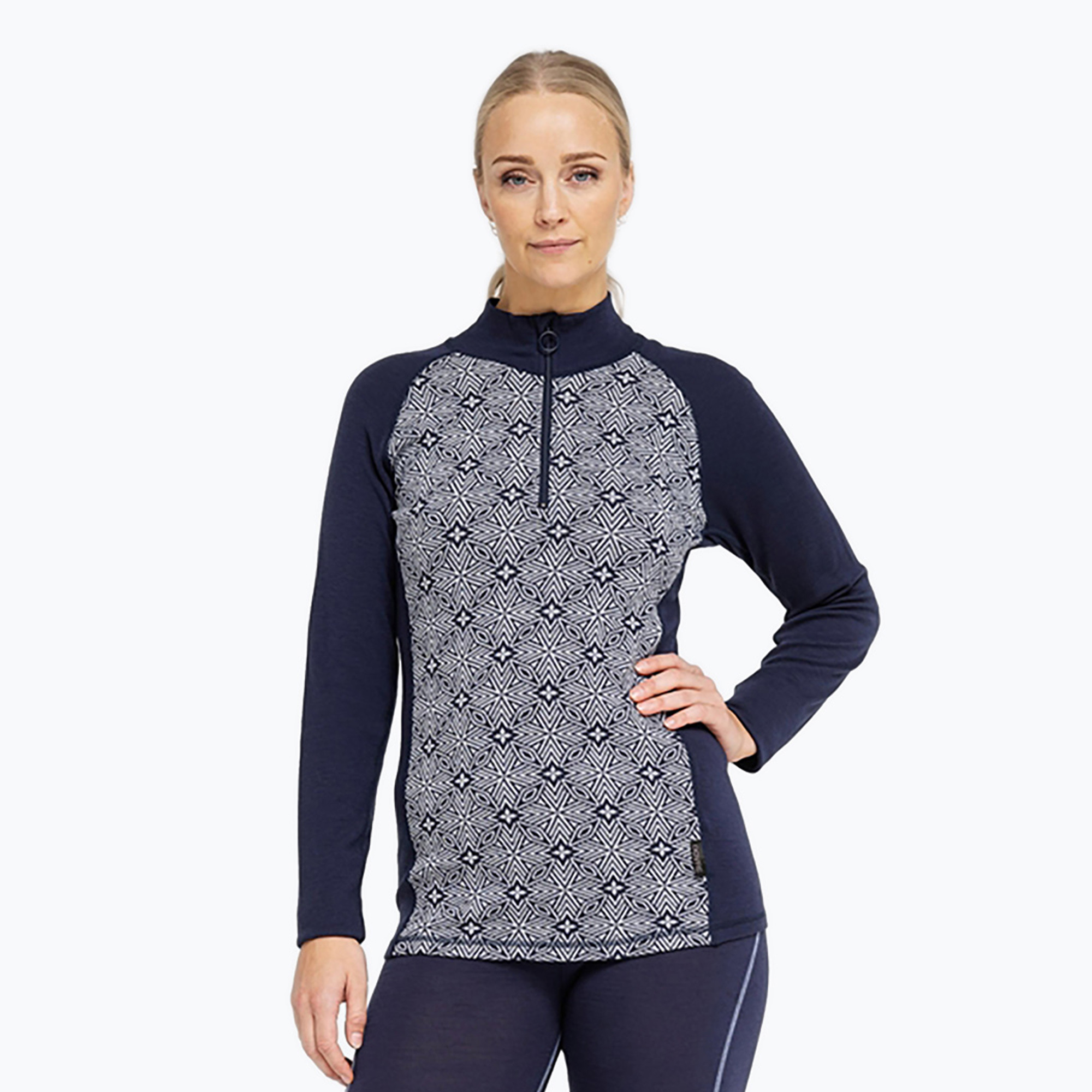 Dámska termo bielizeň Dovre Wool Organic Half Zip navy